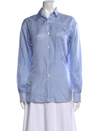 Comme des Garçons SHIRT Striped Long Sleeve Button-Up Top