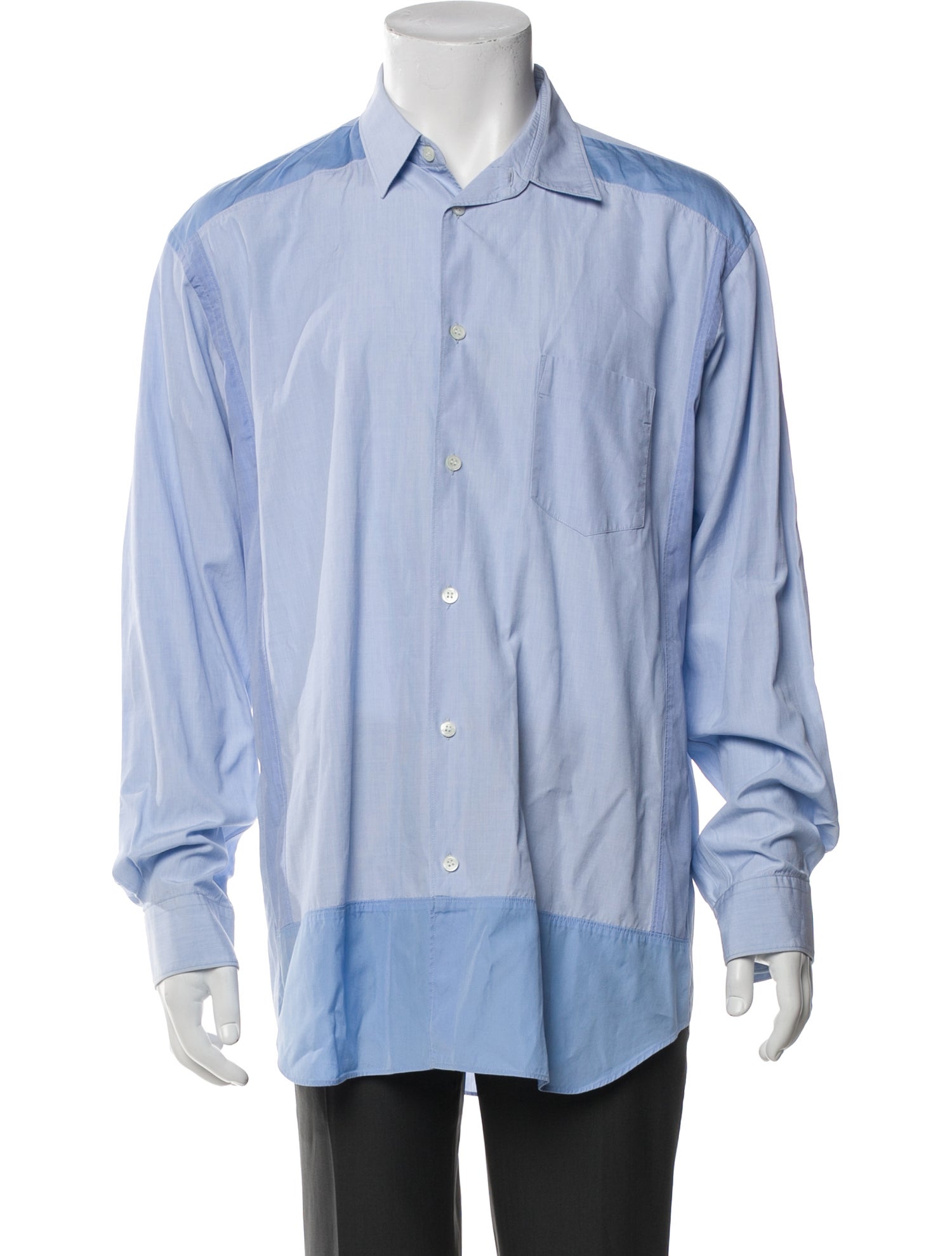 Comme des Garçons SHIRT Colorblock Pattern Long Sleeve Dress Shirt