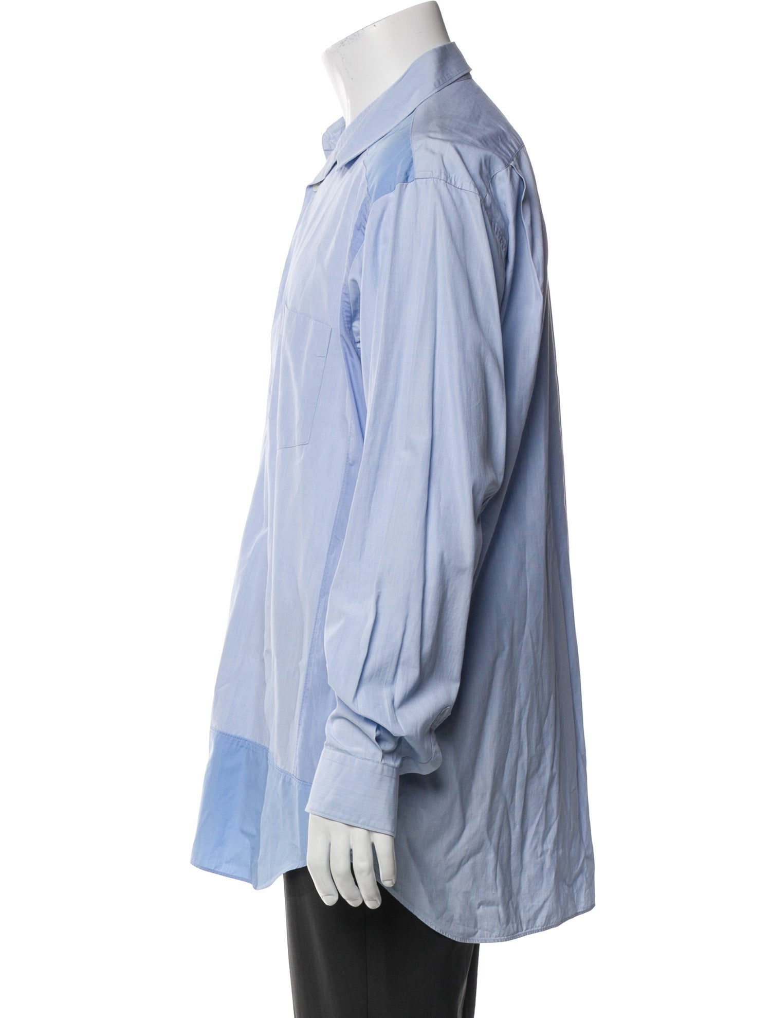 Comme des Garçons SHIRT Colorblock Pattern Long Sleeve Dress Shirt
