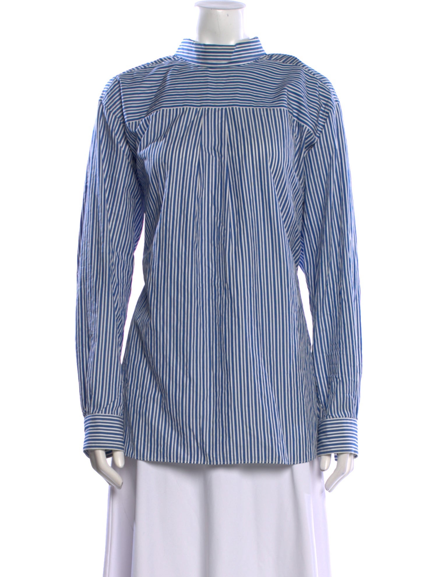 Comme des Garçons SHIRT Striped Mock Neck Tunic