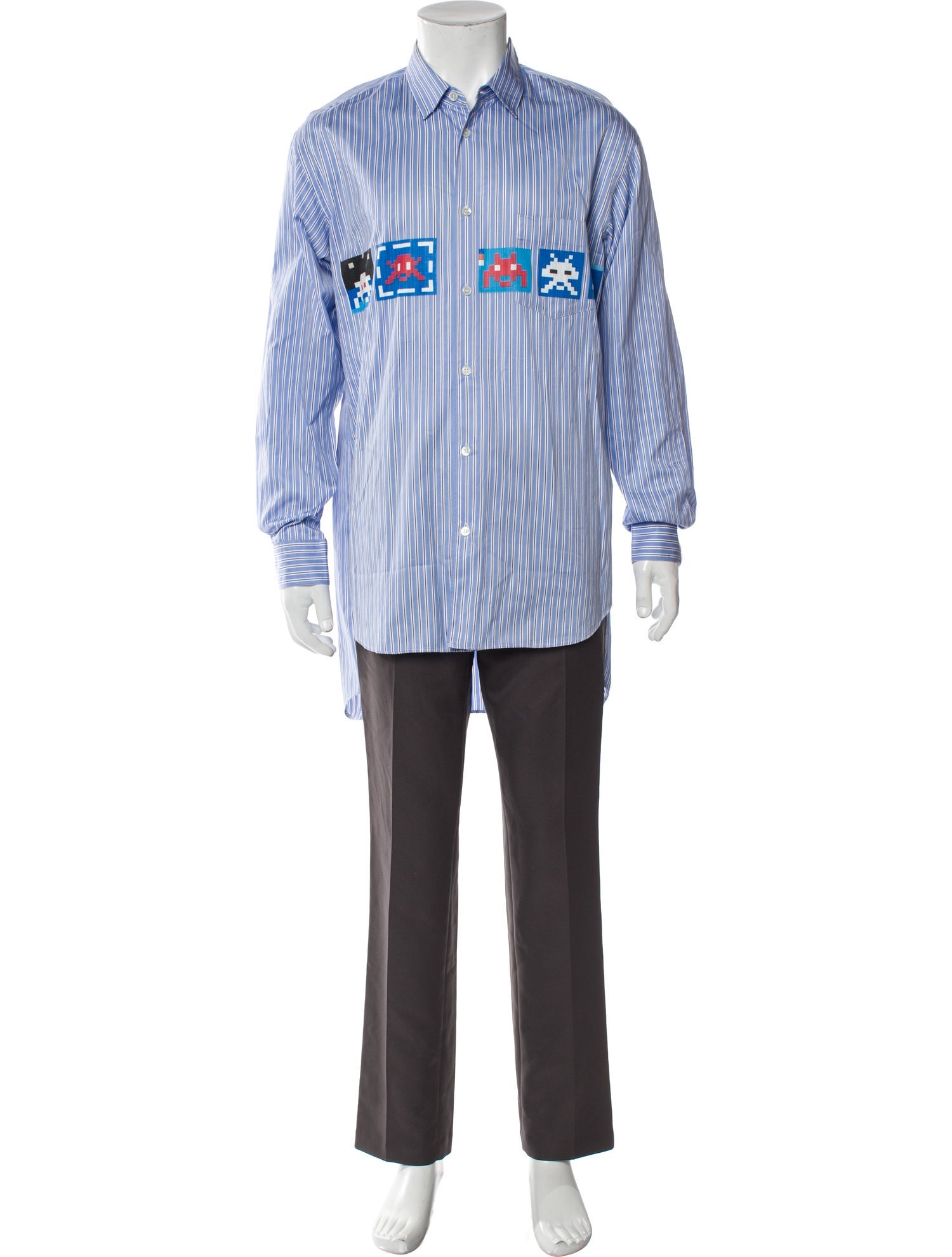 Comme des Garçons SHIRT Striped Long Sleeve Dress Shirt