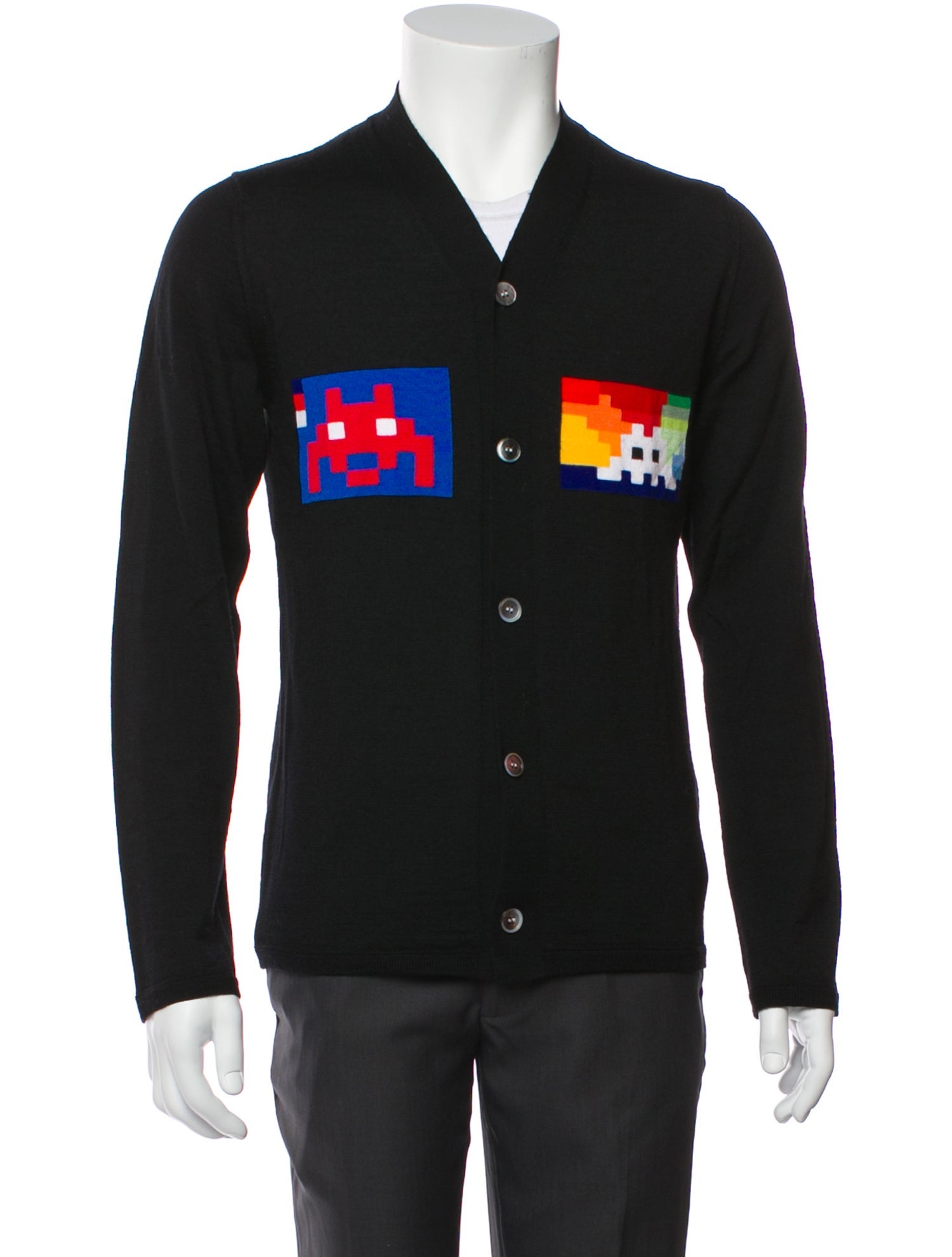 Comme des Garçons SHIRT Wool Graphic Print Cardigan