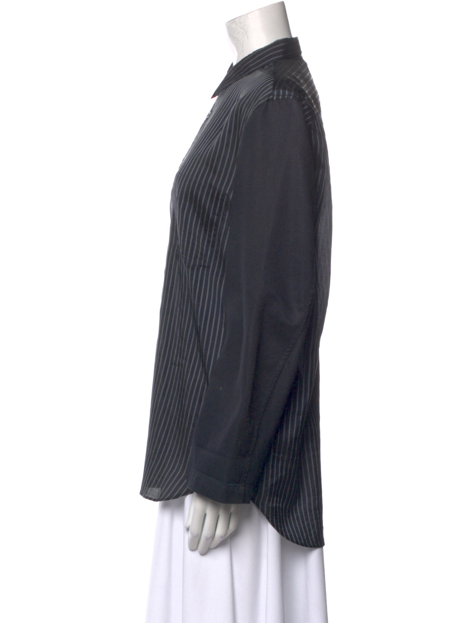 Comme des Garçons SHIRT Striped Long Sleeve Button-Up Top