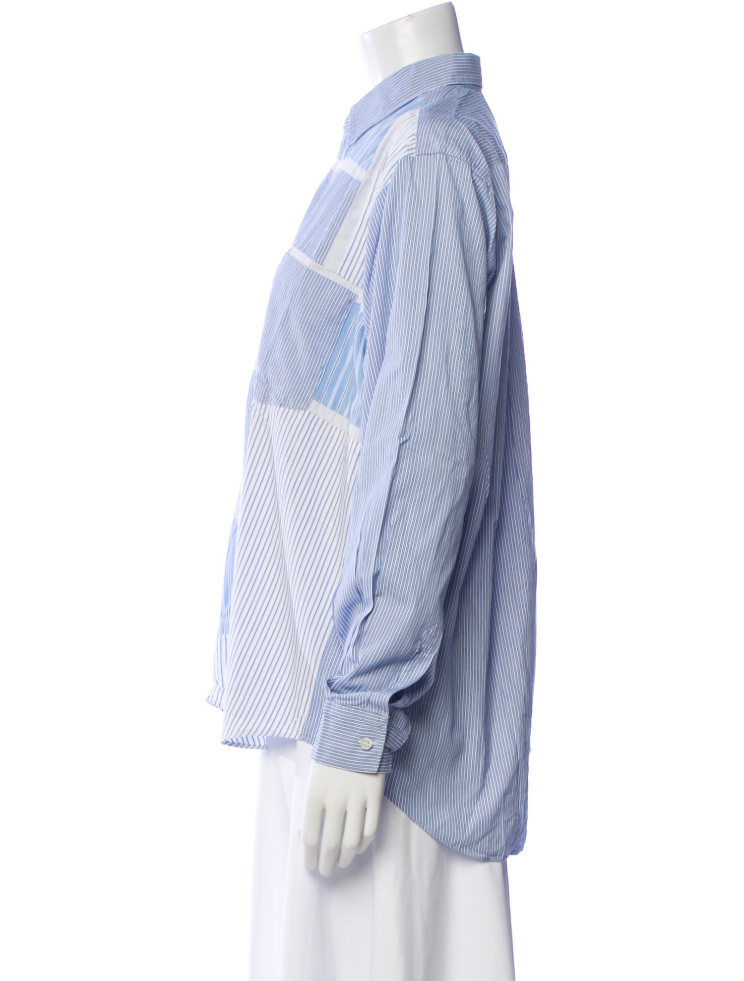 Comme des Garçons SHIRT Striped Long Sleeve Button-Up Top