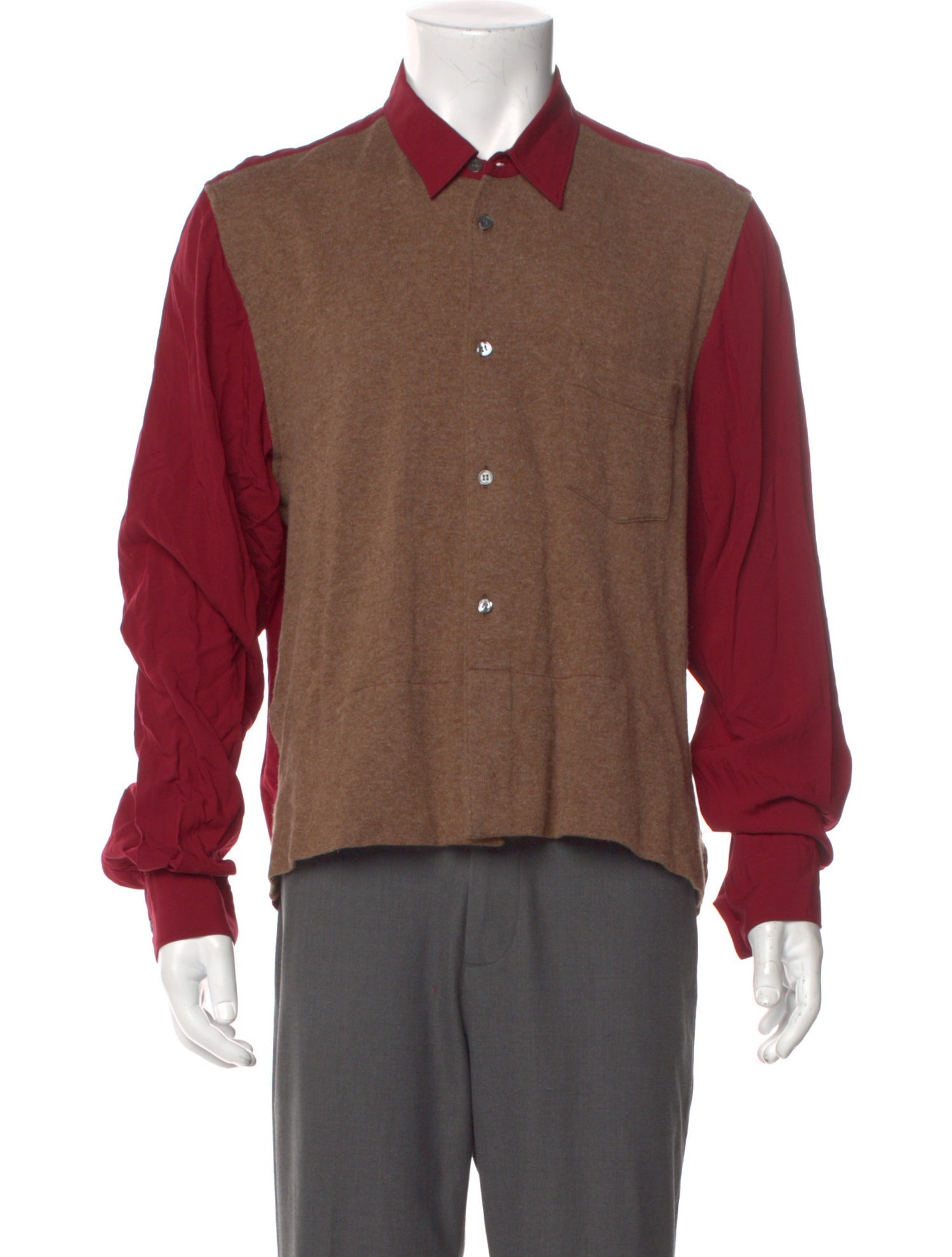 Comme des Garçons SHIRT Colorblock Pattern Long Sleeve Shirt