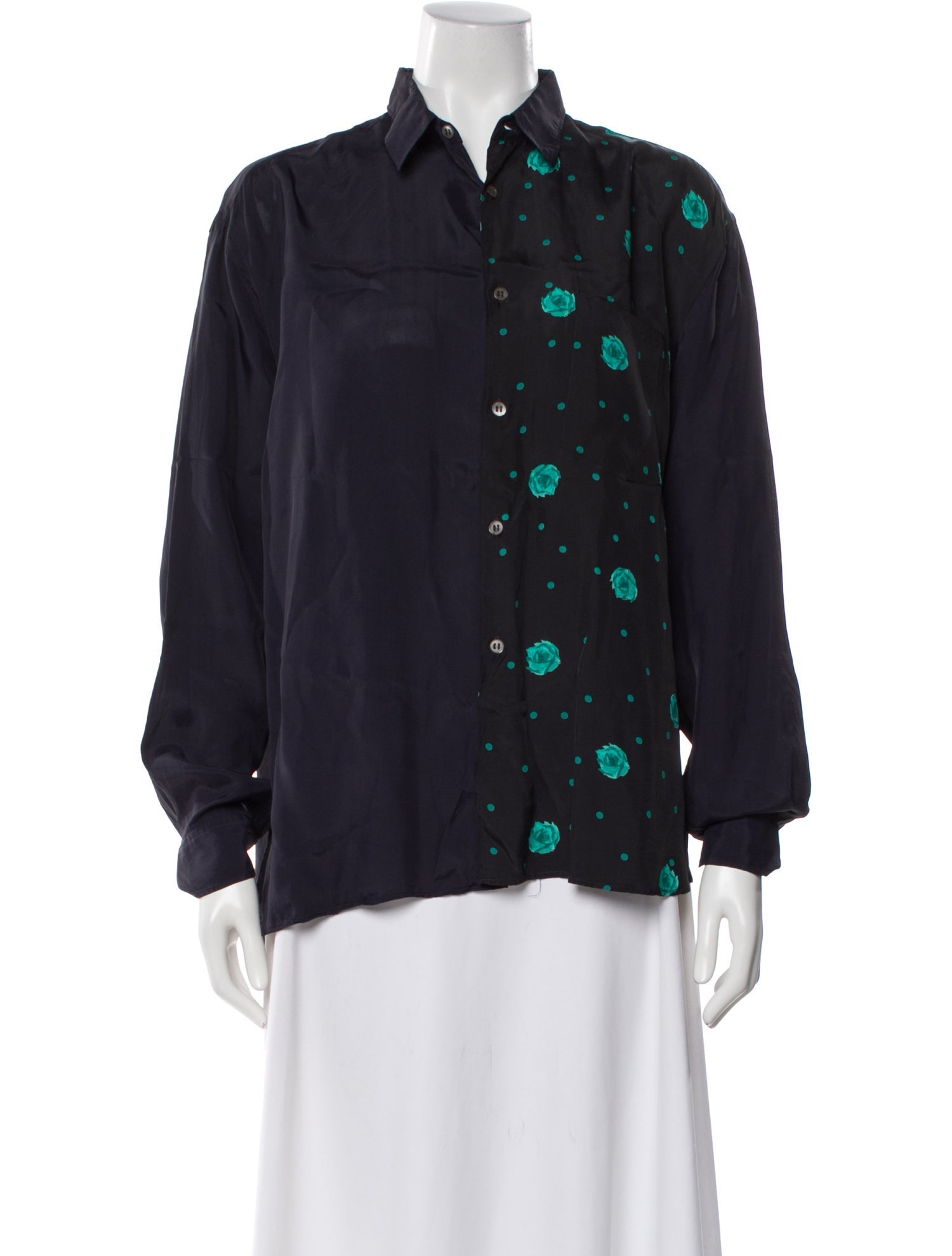 Comme des Garçons SHIRT Graphic Print Long Sleeve Button-Up Top