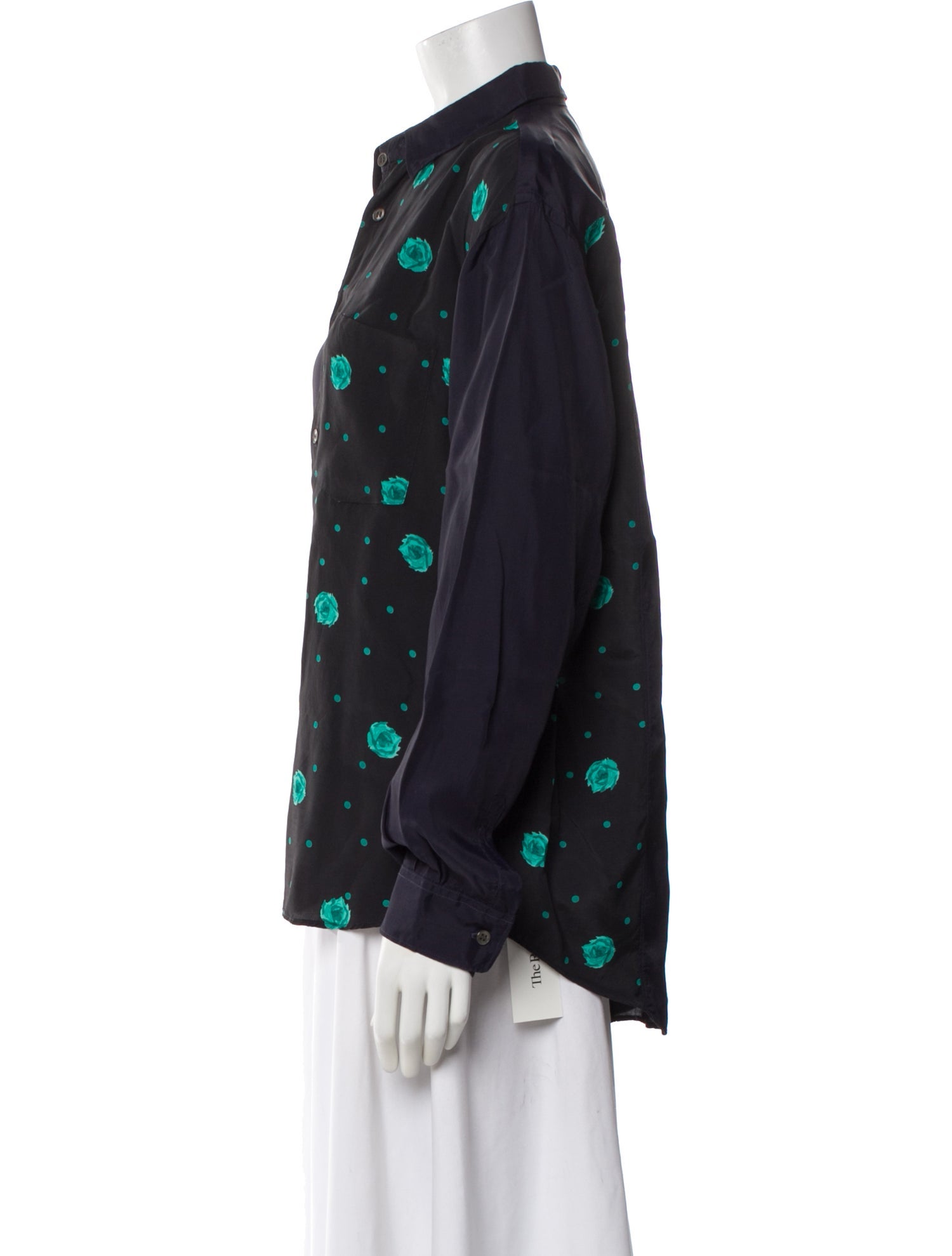 Comme des Garçons SHIRT Graphic Print Long Sleeve Button-Up Top