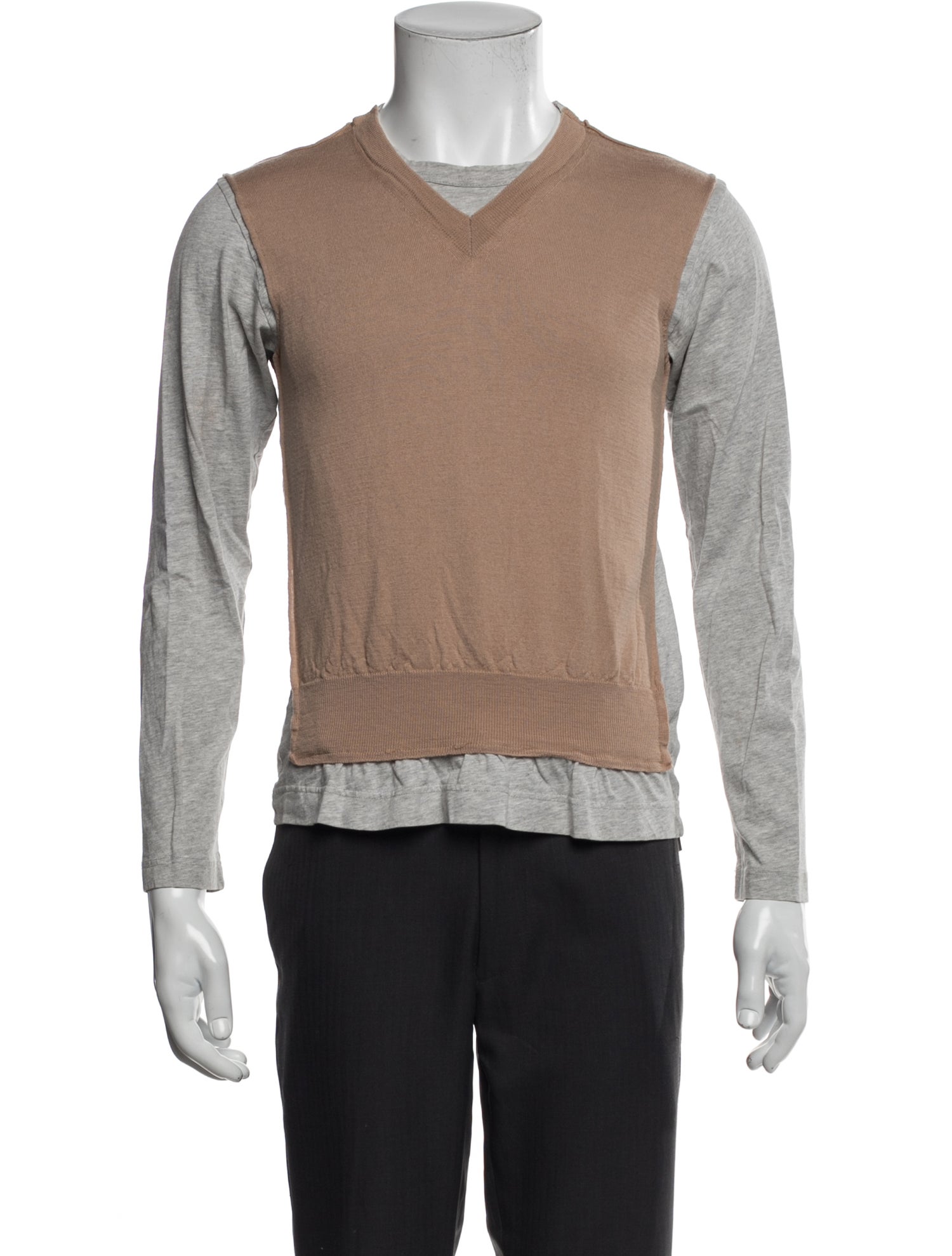 Comme des Garçons SHIRT Colorblock Pattern V-Neck Pullover