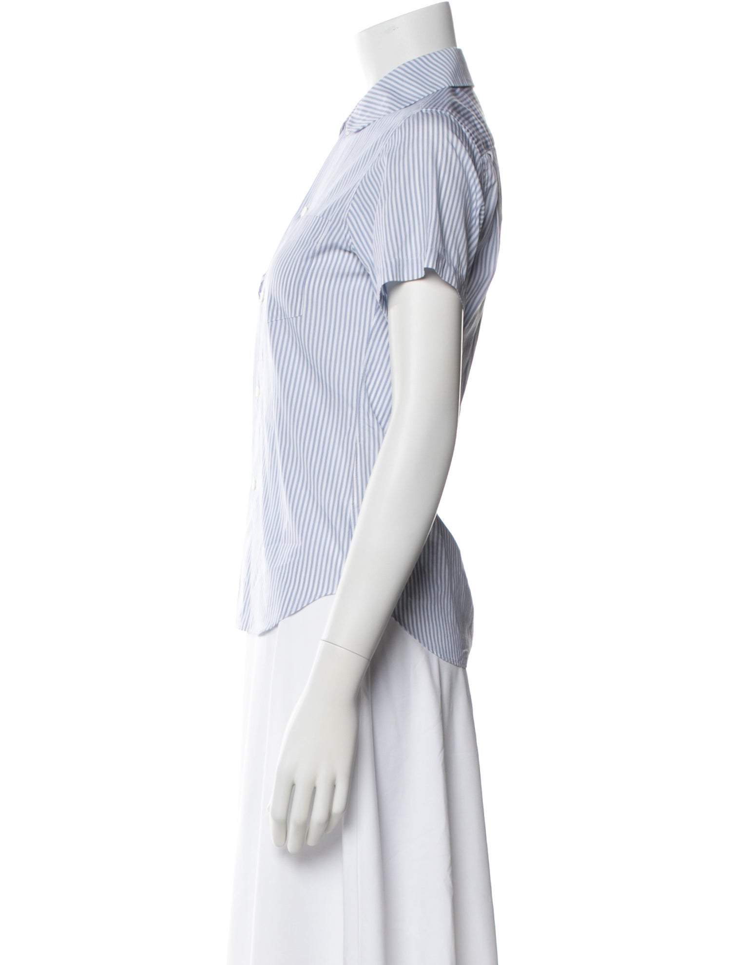 Comme des Garçons SHIRT Striped Short Sleeve Button-Up Top
