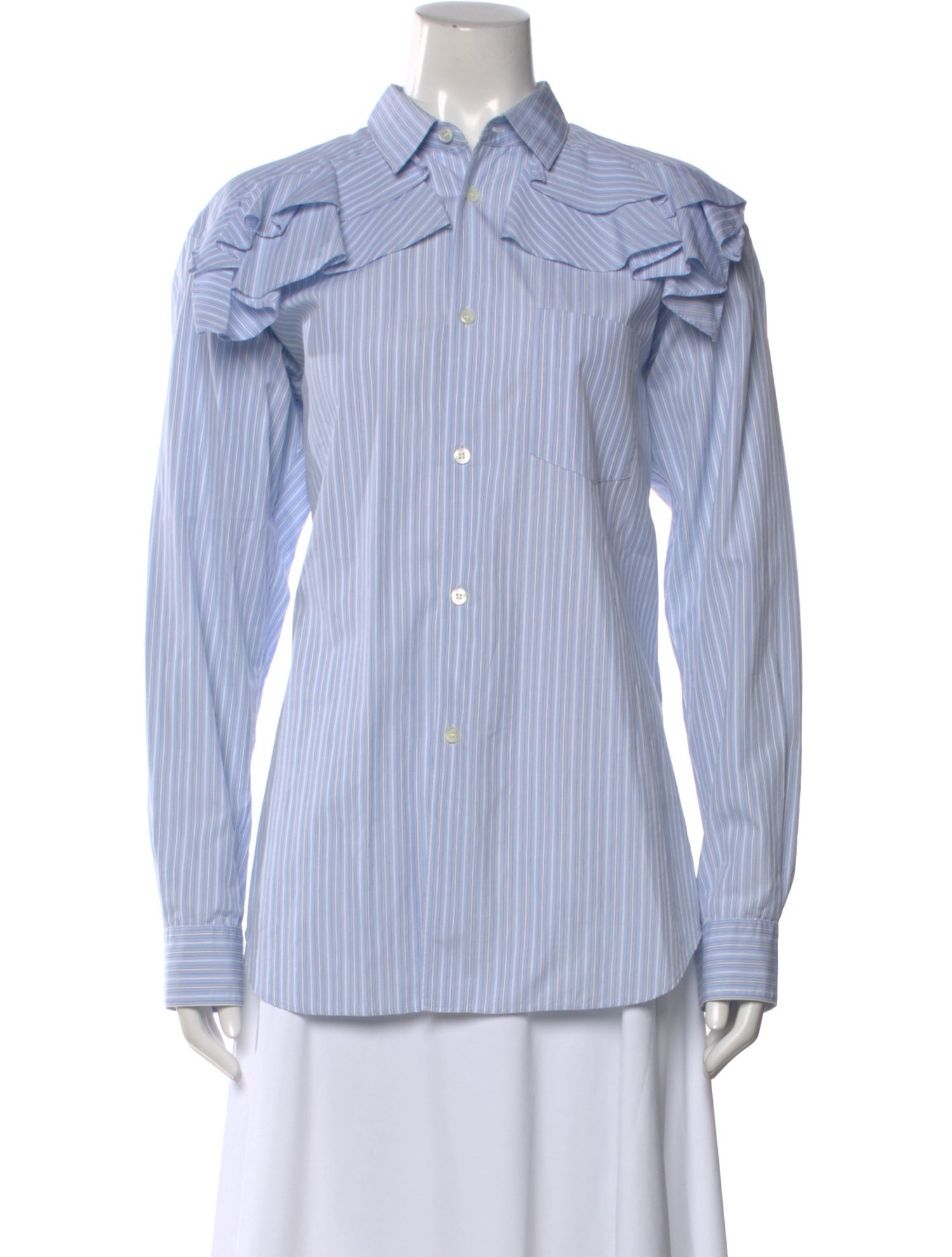 Comme des Garçons SHIRT Striped Long Sleeve Button-Up Top