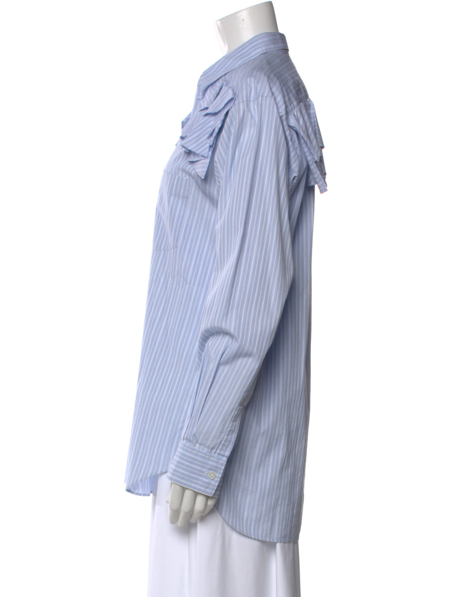 Comme des Garçons SHIRT Striped Long Sleeve Button-Up Top
