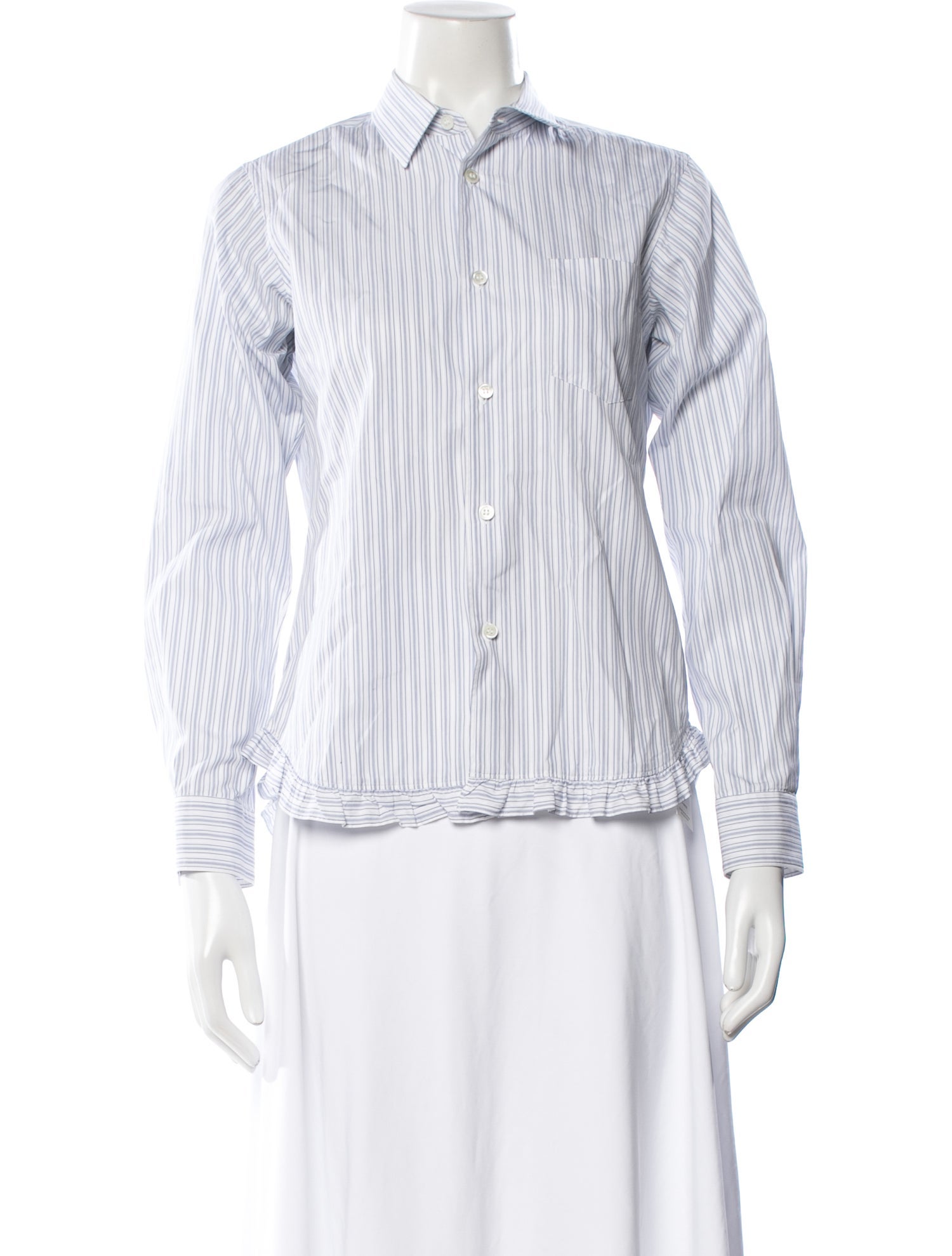 Comme des Garçons SHIRT Striped Long Sleeve Button-Up Top