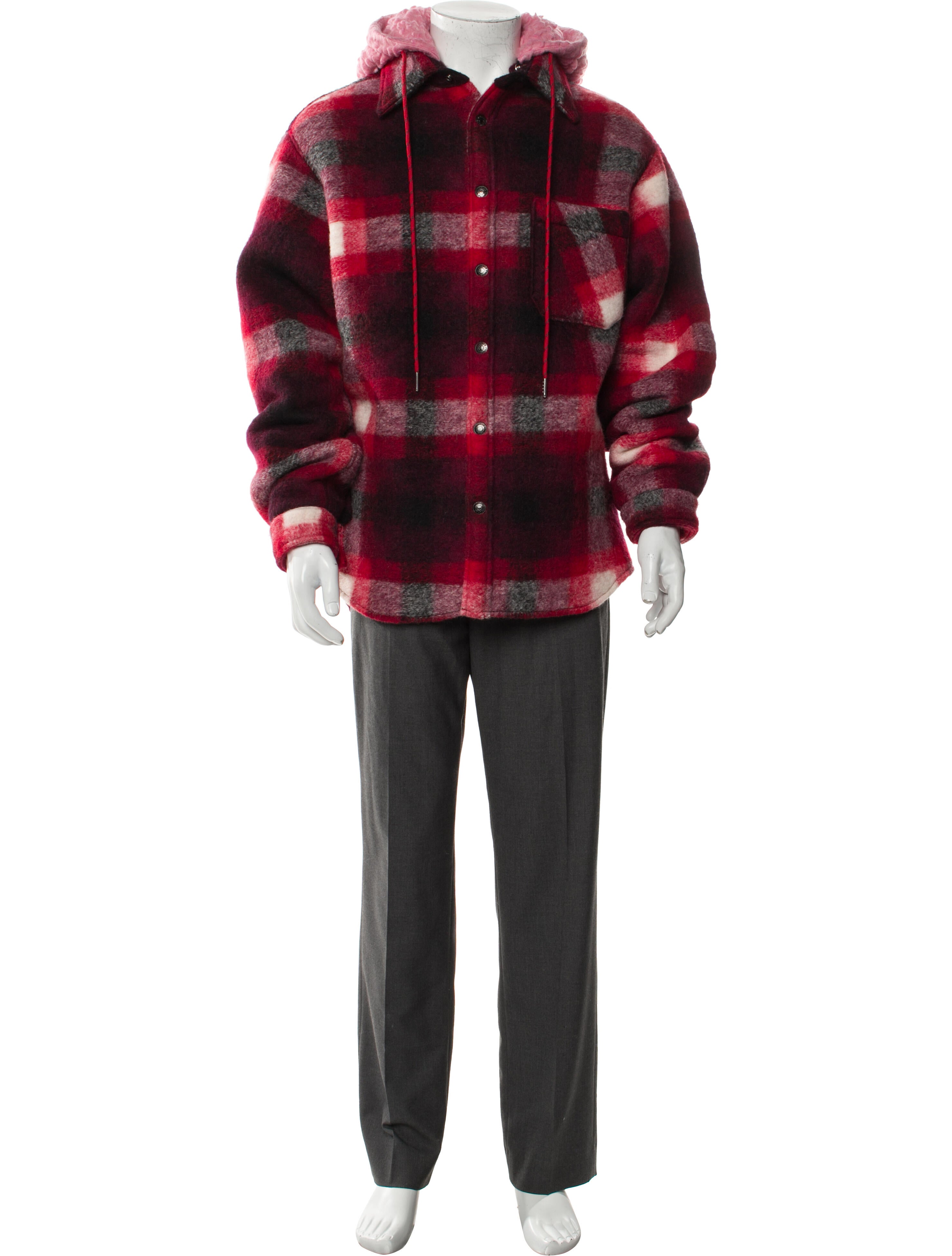 COÛT DE LA LIBERTÉ Virgin Wool Plaid Print Parka