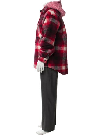 COÛT DE LA LIBERTÉ Virgin Wool Plaid Print Parka