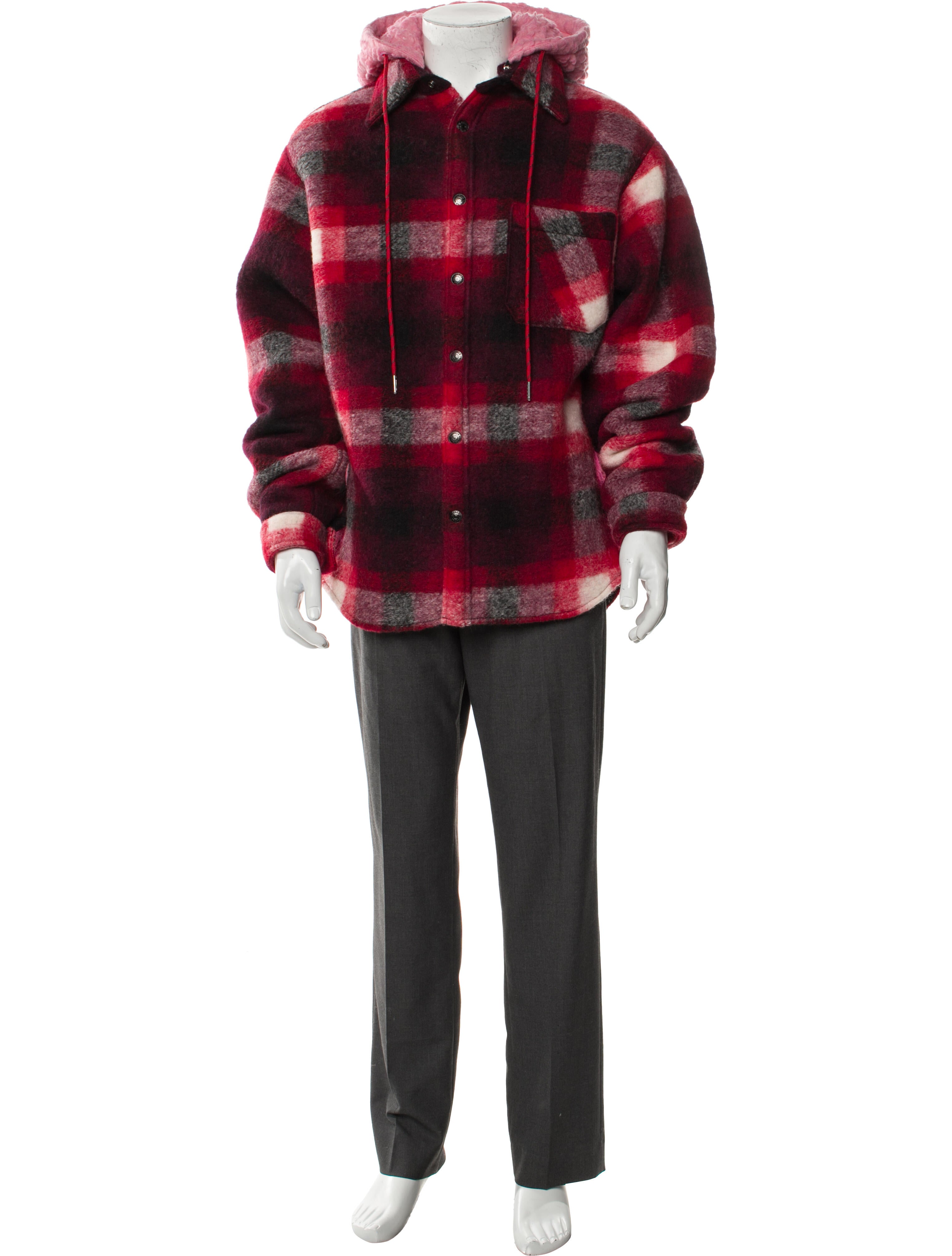 COÛT DE LA LIBERTÉ Wool Plaid Print Parka