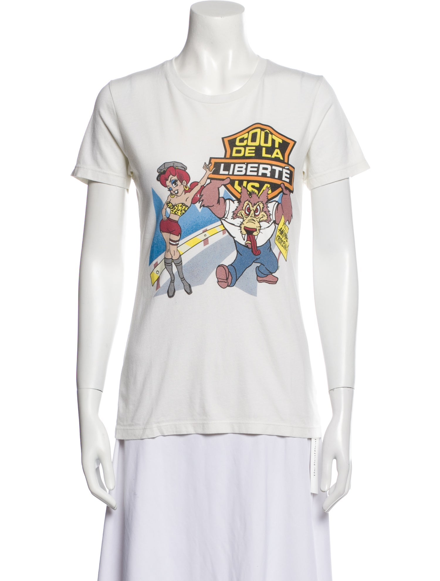 COÛT DE LA LIBERTÉ Graphic Print Crew Neck T-Shirt