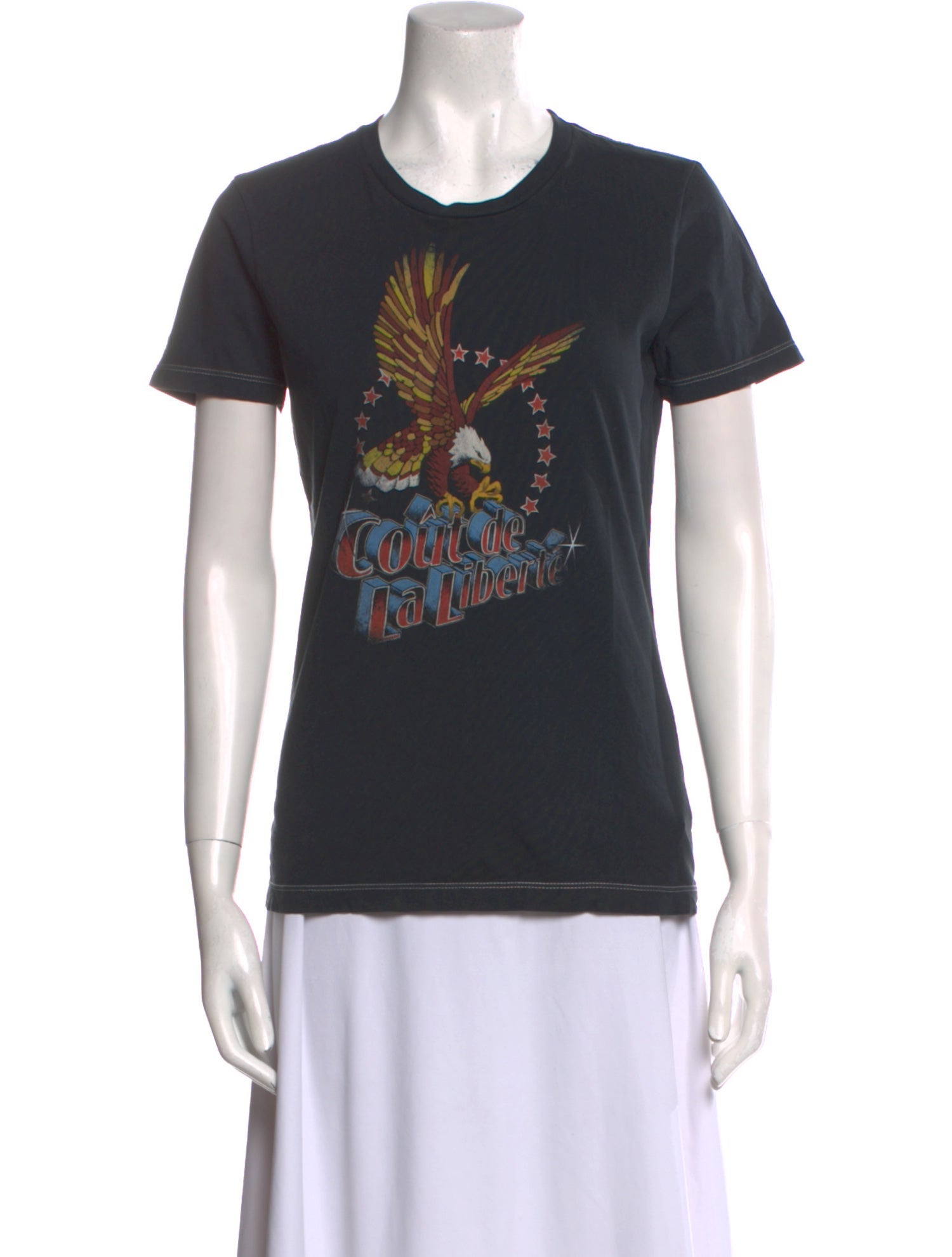 COÛT DE LA LIBERTÉ Graphic Print Crew Neck T-Shirt