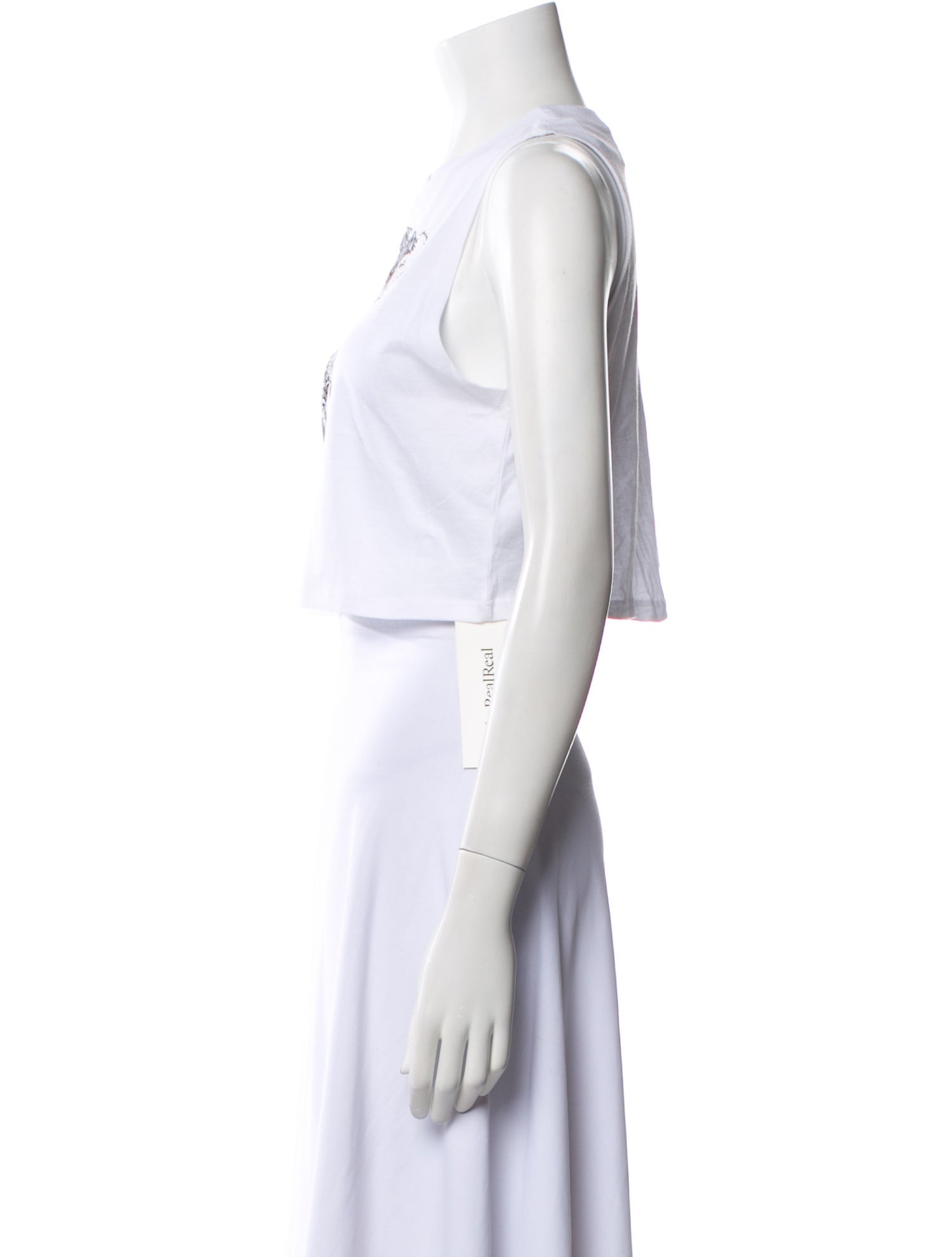 COÛT DE LA LIBERTÉ Graphic Print Crew Neck Crop Top