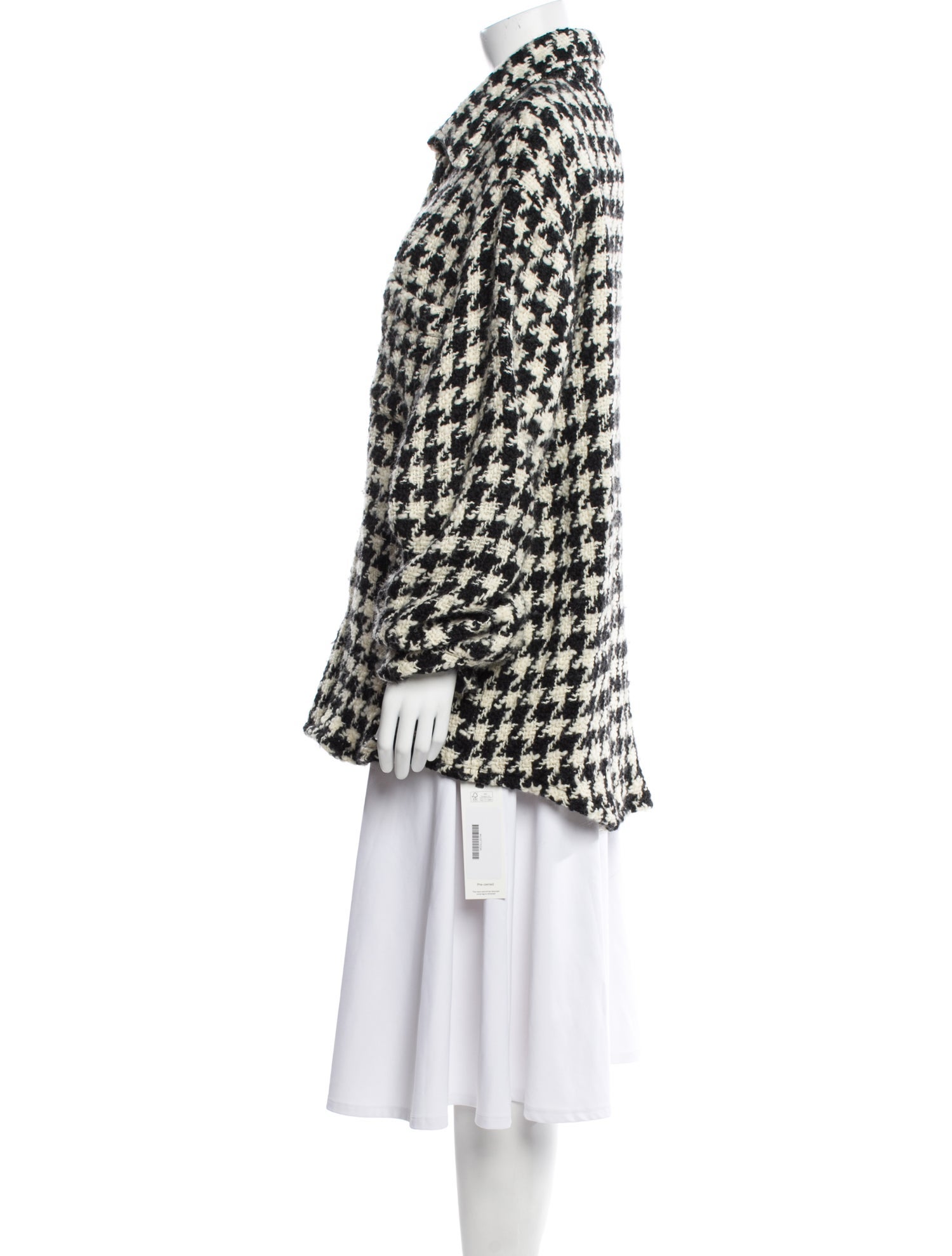 COÛT DE LA LIBERTÉ Virgin Wool Houndstooth Print Coat