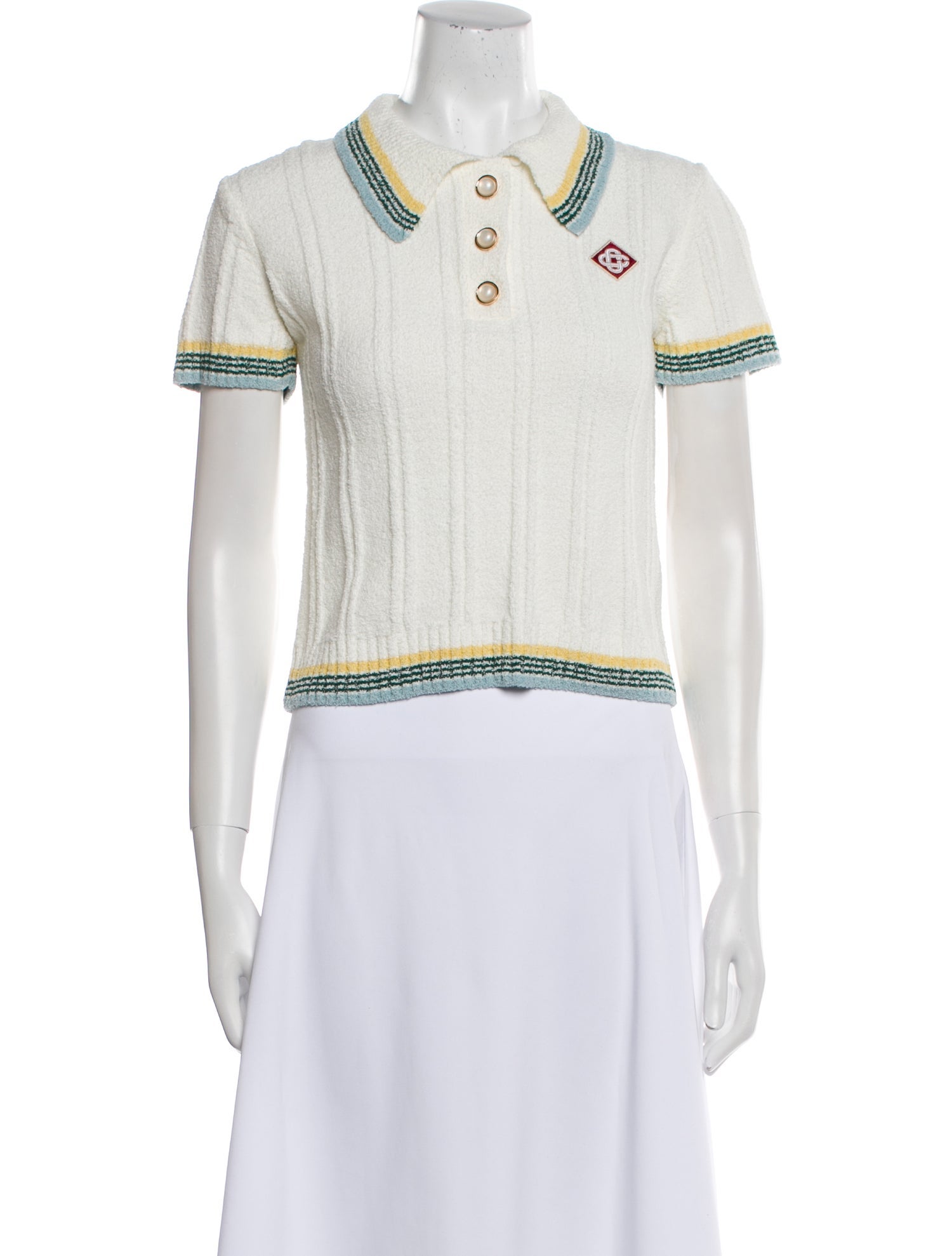 Casablanca Striped Short Sleeve Polo w/ Tags