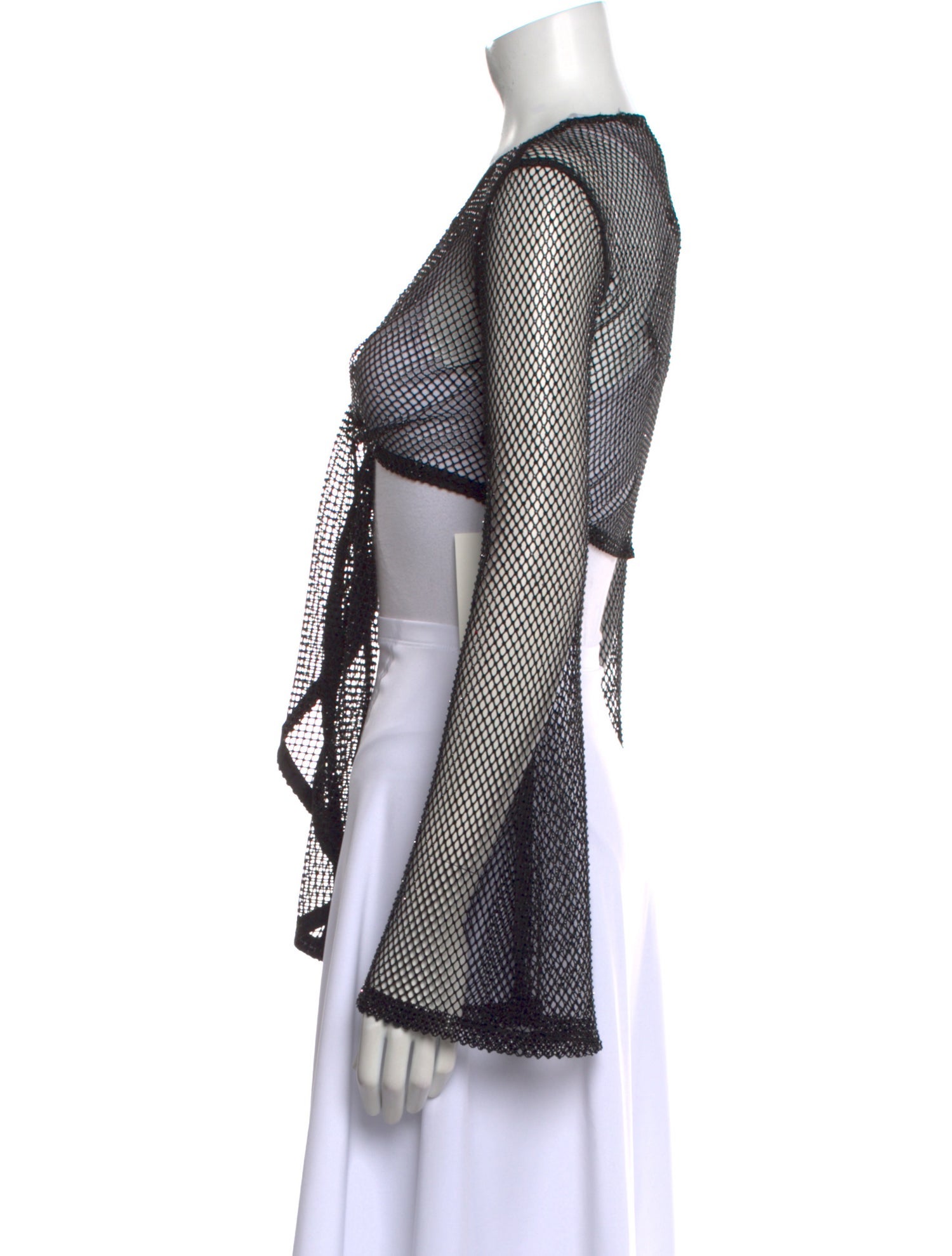 COÛT DE LA LIBERTÉ Mesh V-Neck Crop Top w/ Tags