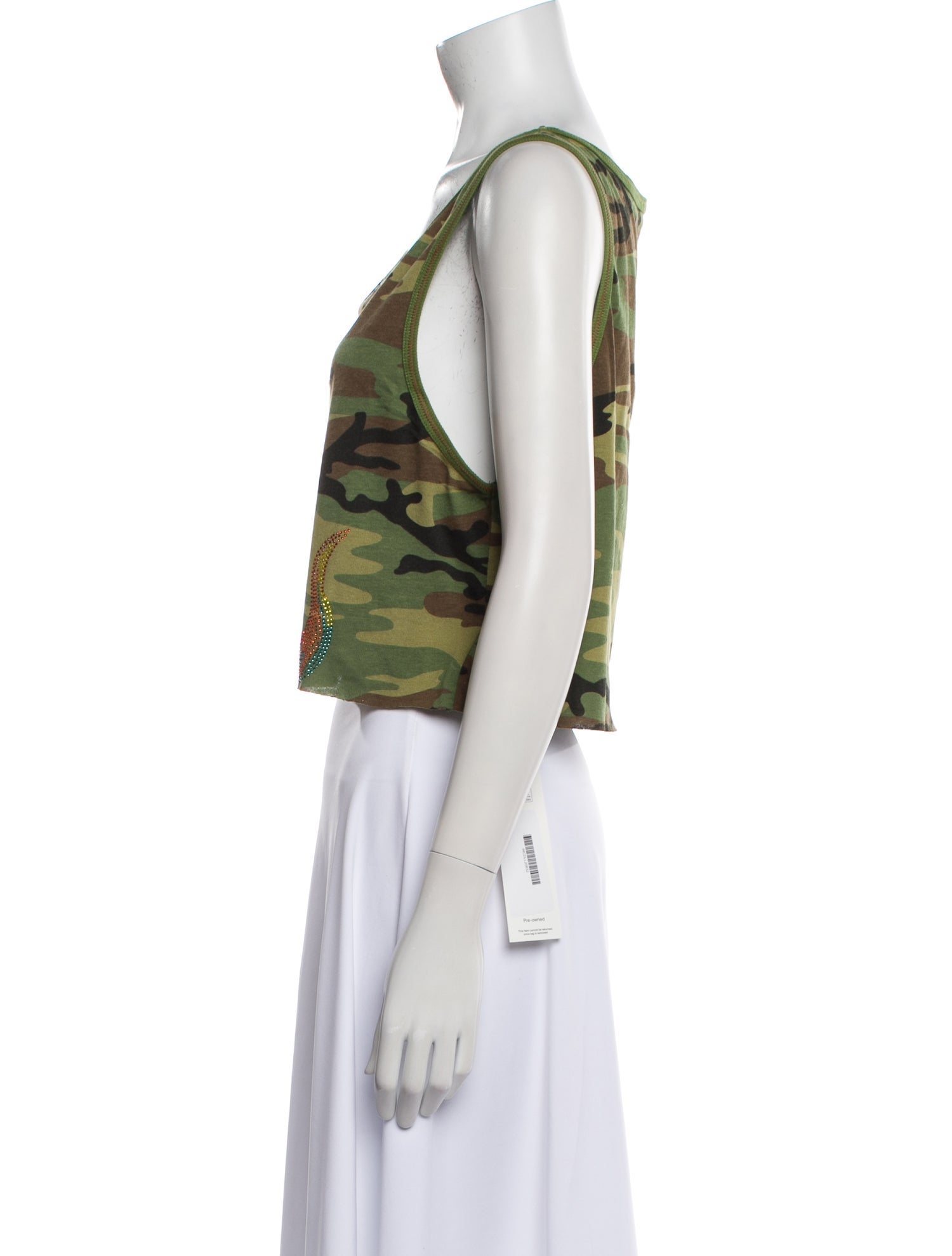 COÛT DE LA LIBERTÉ Printed Scoop Neck Crop Top w/ Tags