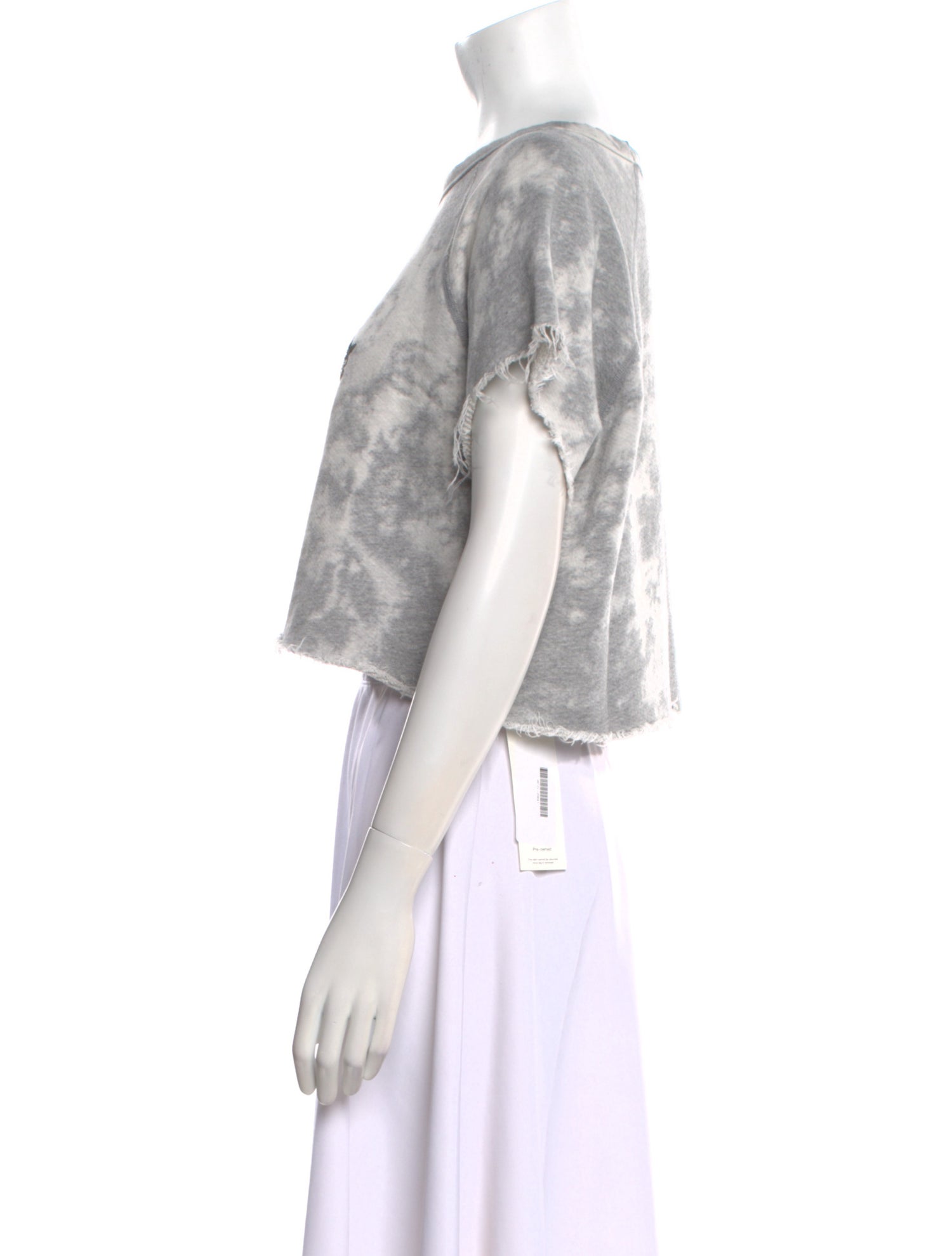 COÛT DE LA LIBERTÉ Graphic Print Bateau Neckline Crop Top w/ Tags