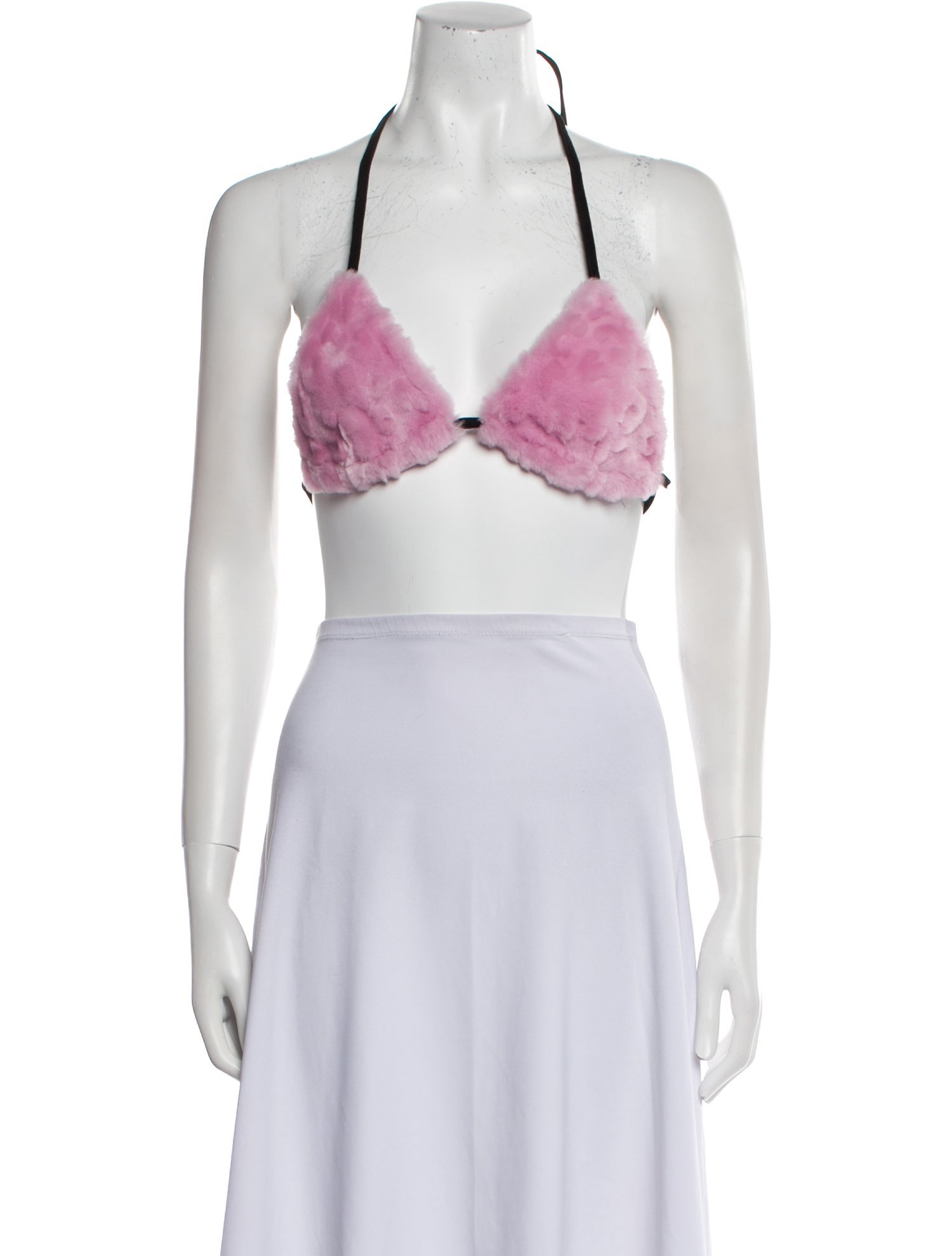 COÛT DE LA LIBERTÉ Lambskin Halterneck Crop Top