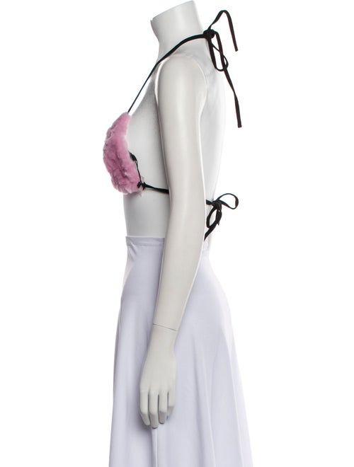 COÛT DE LA LIBERTÉ Lambskin Halterneck Crop Top