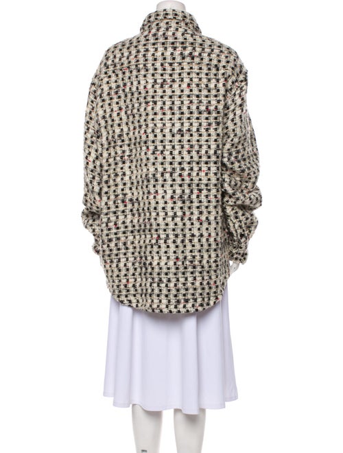 COÛT DE LA LIBERTÉ Wool Tweed Pattern Faux Fur Jacket