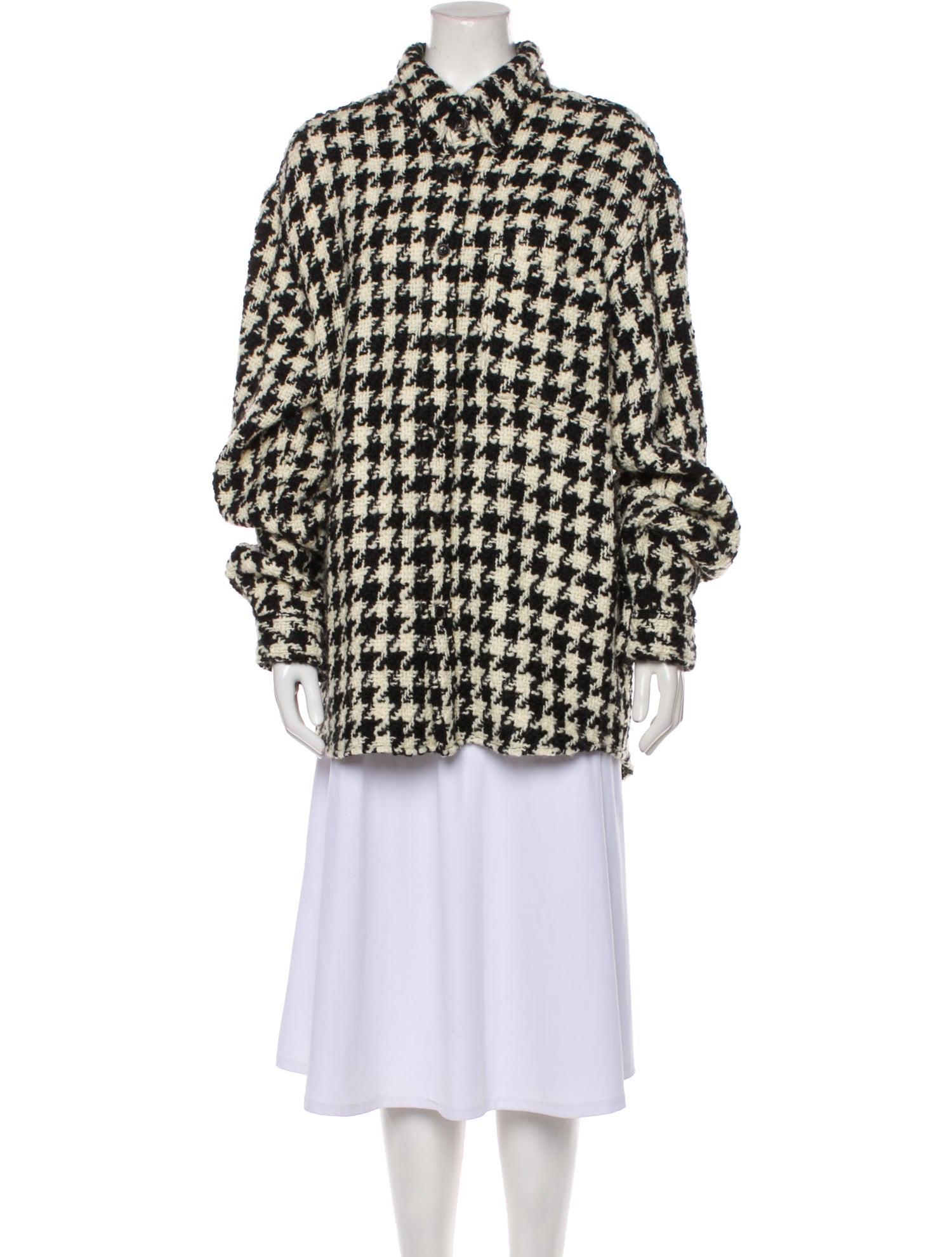 COÛT DE LA LIBERTÉ Virgin Wool Houndstooth Print Jacket