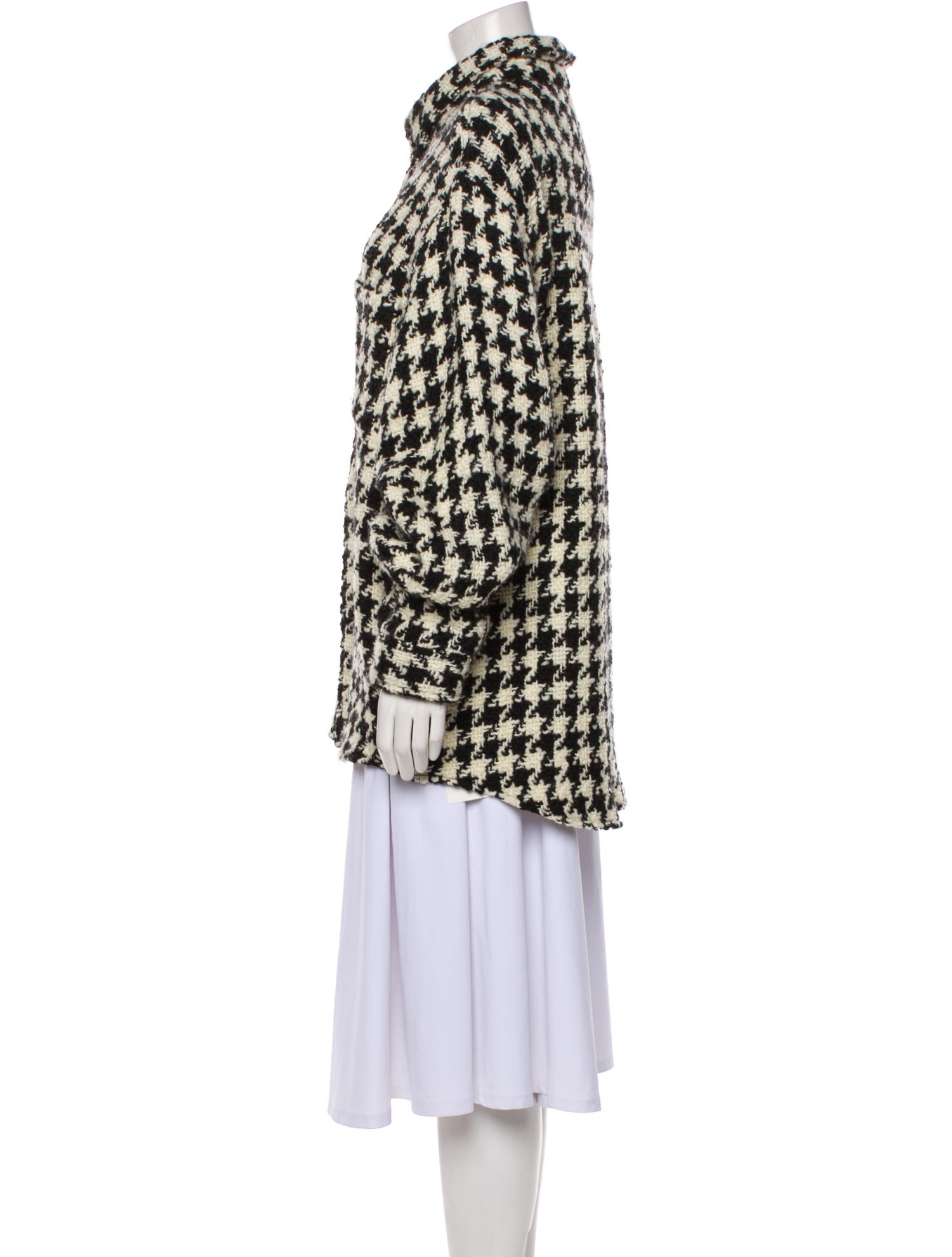 COÛT DE LA LIBERTÉ Virgin Wool Houndstooth Print Jacket