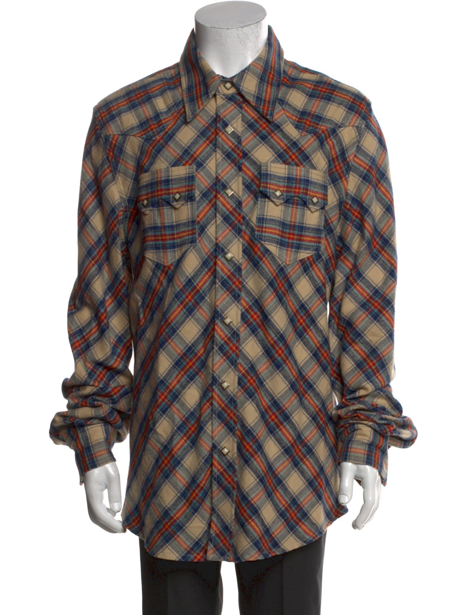 COÛT DE LA LIBERTÉ Plaid Print Long Sleeve Western Shirt