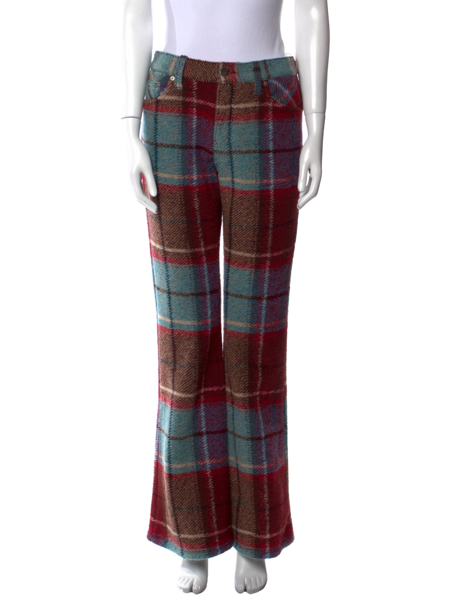 COÛT DE LA LIBERTÉ Plaid Print Wide Leg Pants w/ Tags