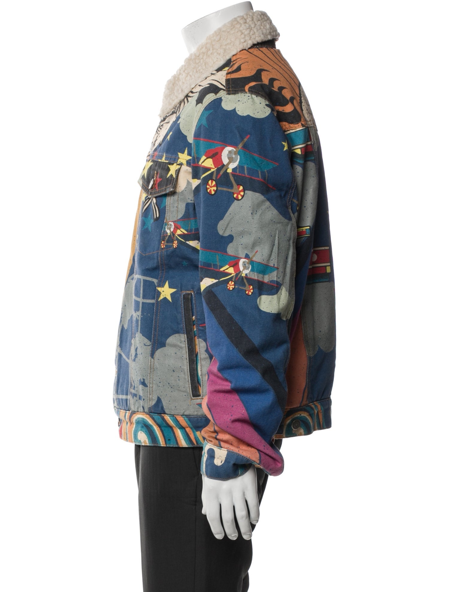 COÛT DE LA LIBERTÉ Printed Denim Jacket w/ Tags
