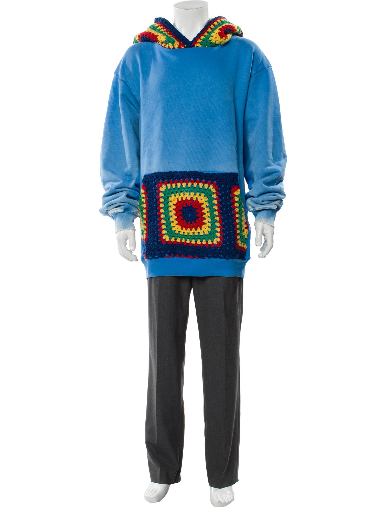 COÛT DE LA LIBERTÉ Colorblock Pattern Crew Neck Hoodie w/ Tags