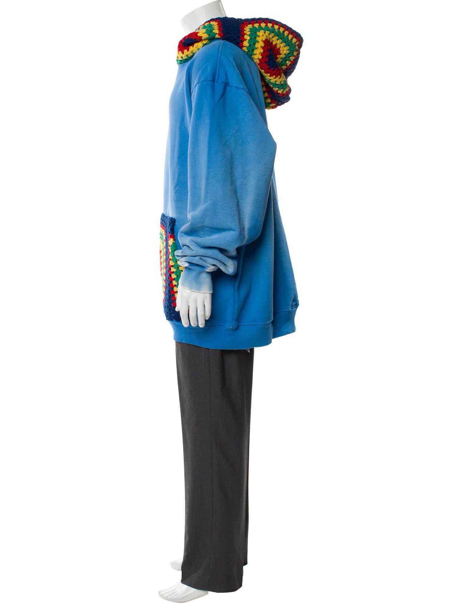 COÛT DE LA LIBERTÉ Colorblock Pattern Crew Neck Hoodie w/ Tags