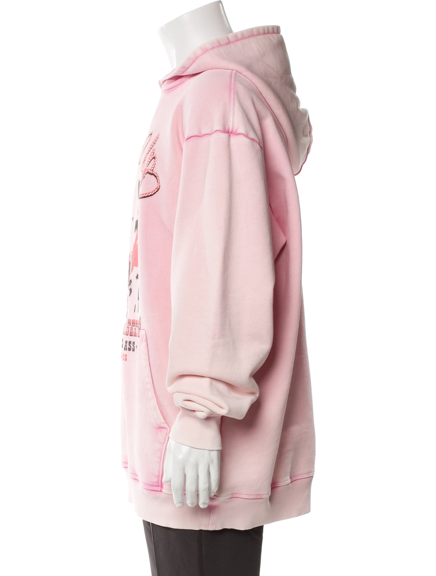 COÛT DE LA LIBERTÉ Men's pink KILLIAN BUCK'EM HEAVY FRENCH TERRY LS HOODIE w/ Tags