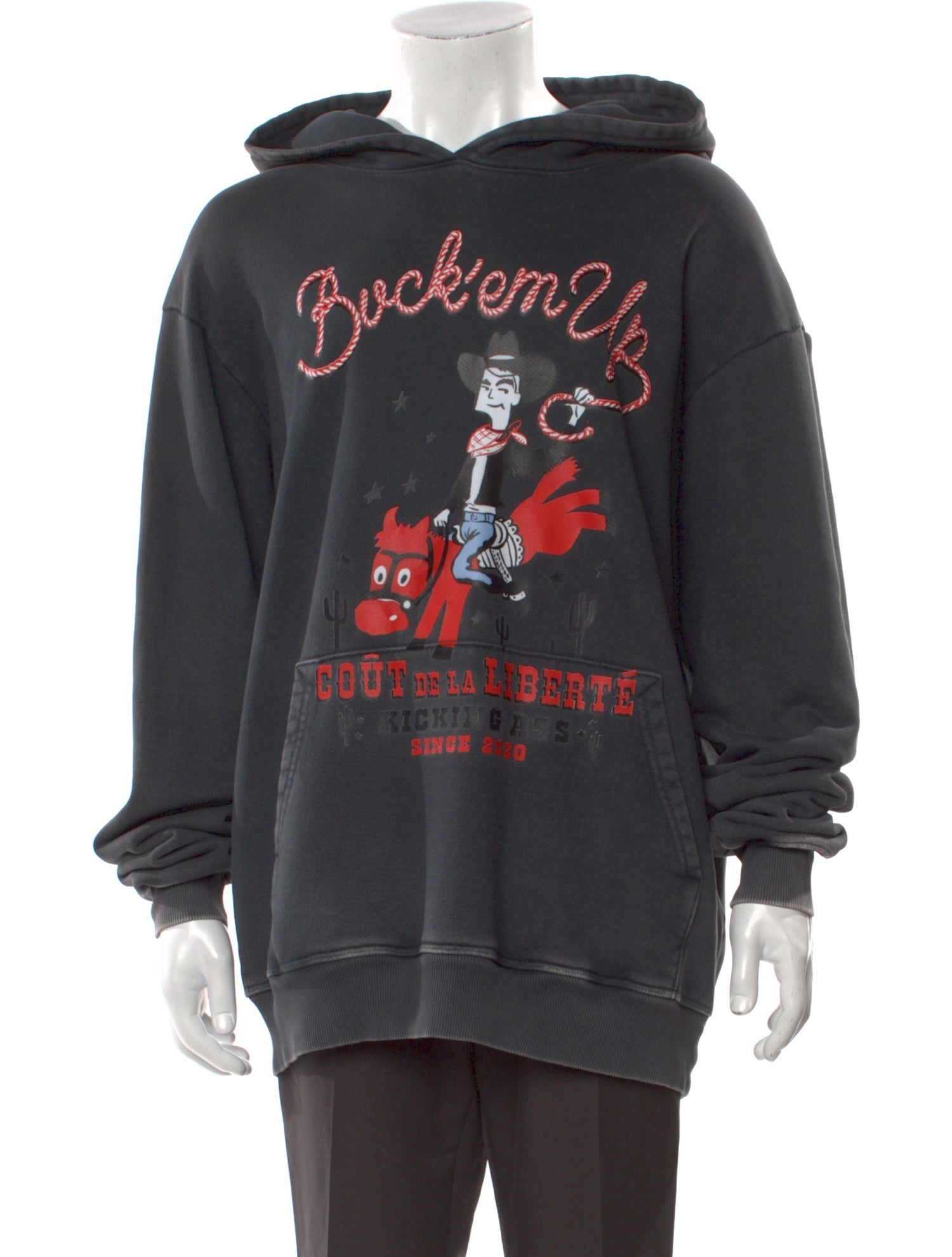 COÛT DE LA LIBERTÉ Graphic Print Crew Neck Hoodie w/ Tags