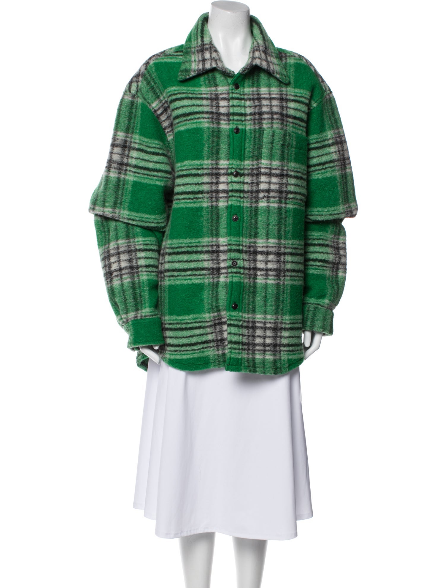 COÛT DE LA LIBERTÉ Wool Plaid Print Jacket