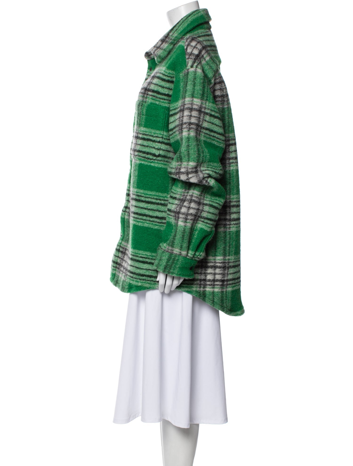 COÛT DE LA LIBERTÉ Wool Plaid Print Jacket