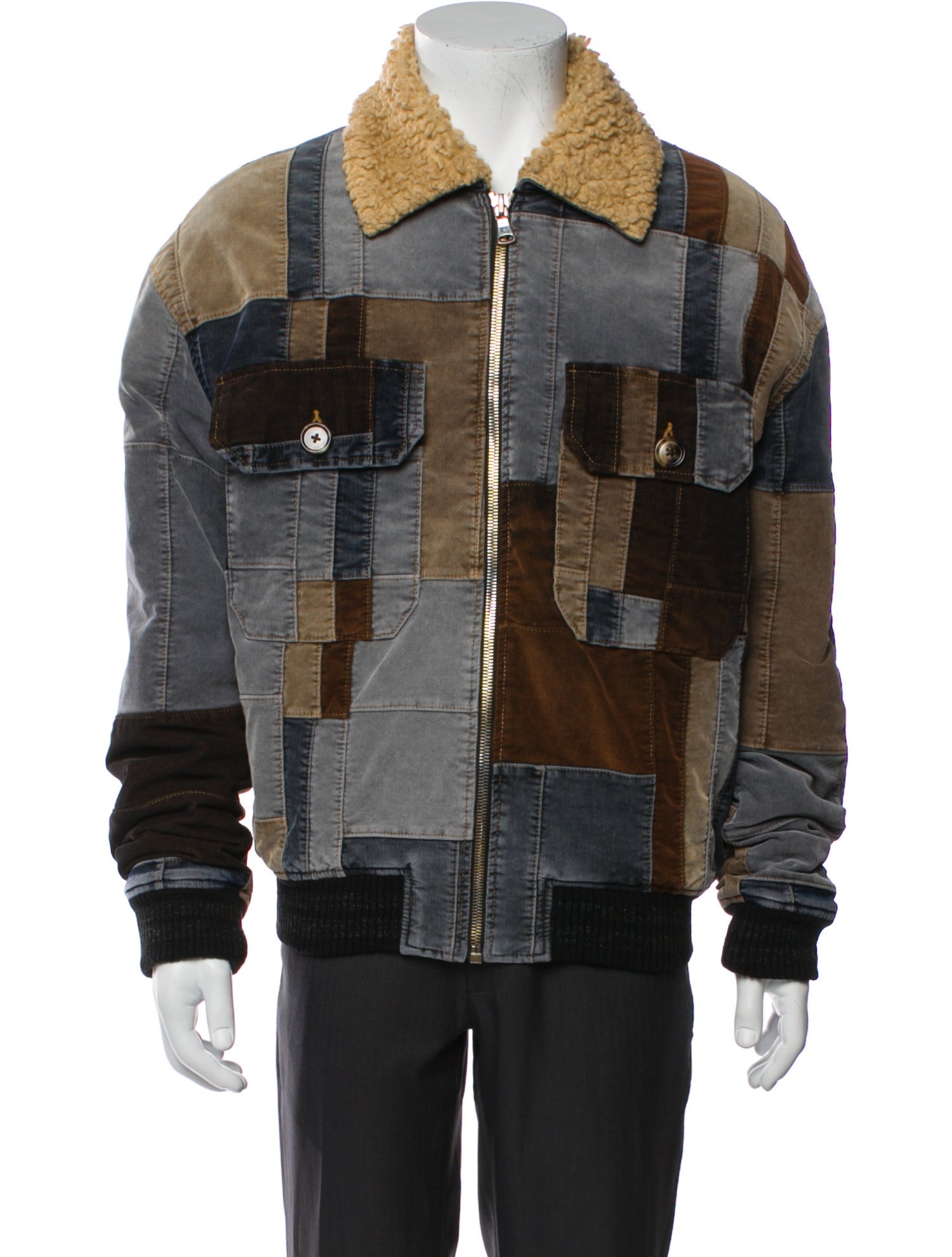 COÛT DE LA LIBERTÉ Colorblock Pattern Denim Jacket