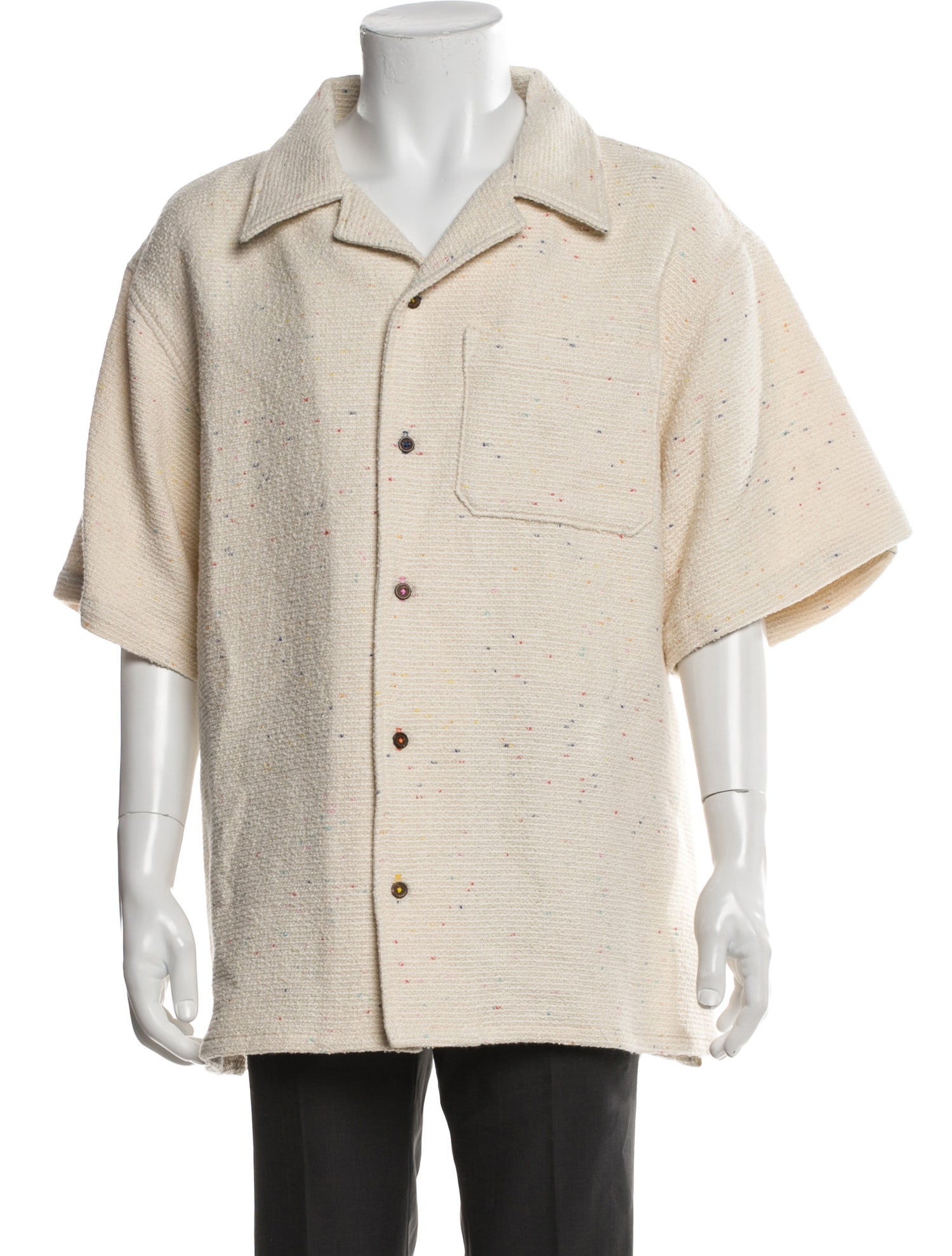 COÛT DE LA LIBERTÉ Tweed Pattern Short Sleeve Shirt w/ Tags