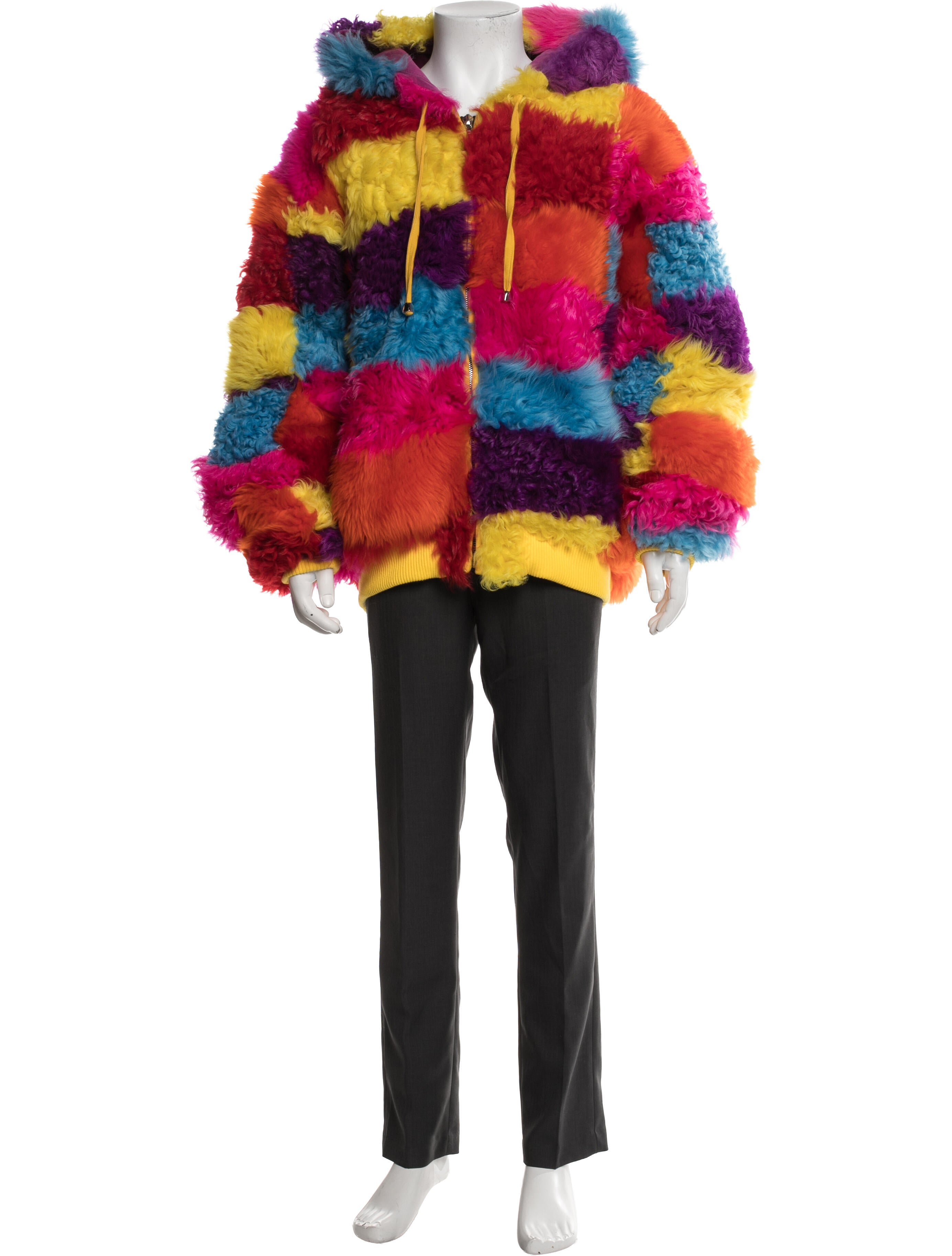 COÛT DE LA LIBERTÉ Lambskin Colorblock Pattern Jacket w/ Tags