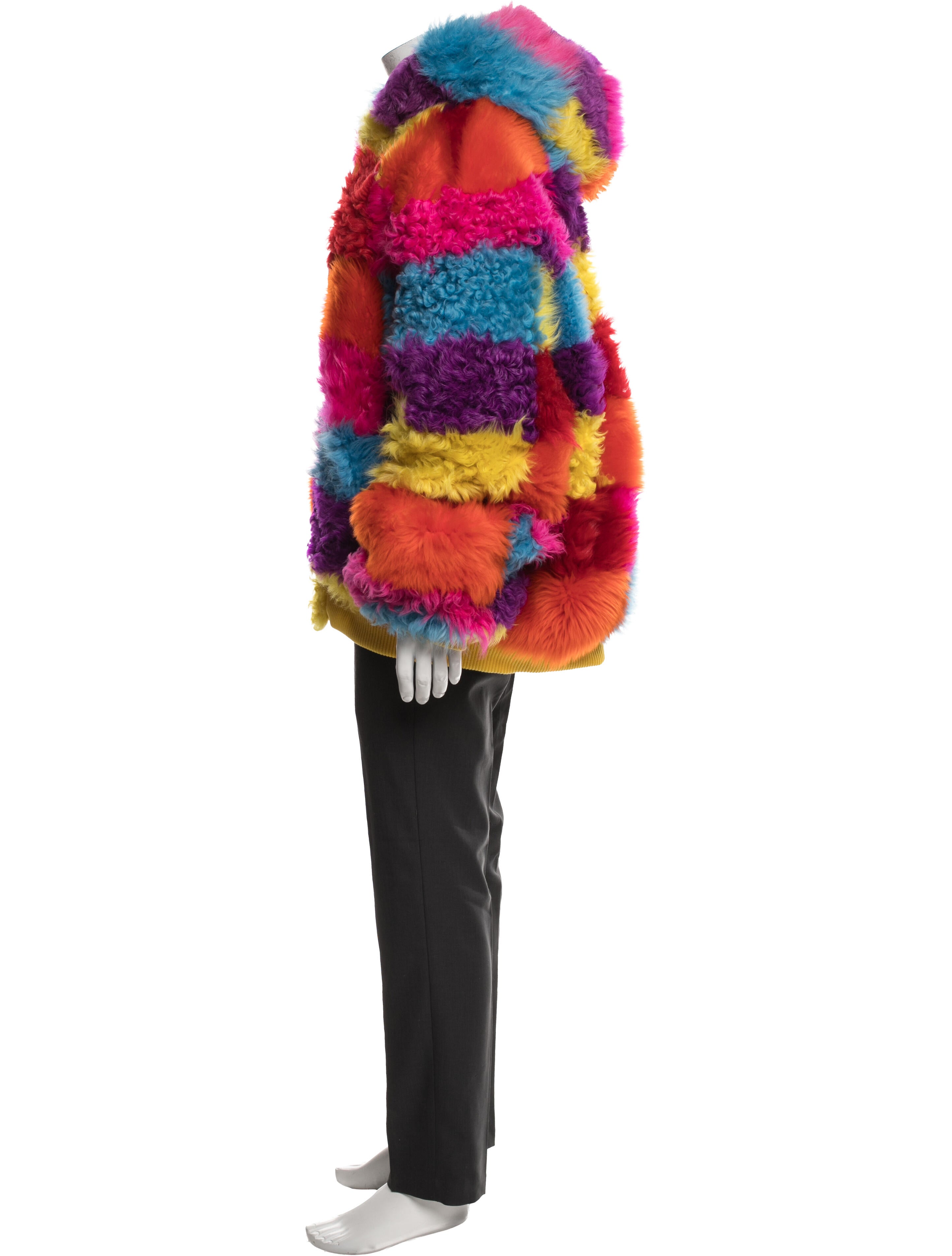 COÛT DE LA LIBERTÉ Lambskin Colorblock Pattern Jacket w/ Tags