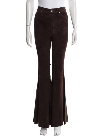 Pre-owned Cout De La Liberte Lambskin Flared Pants W/ Tags In Brown