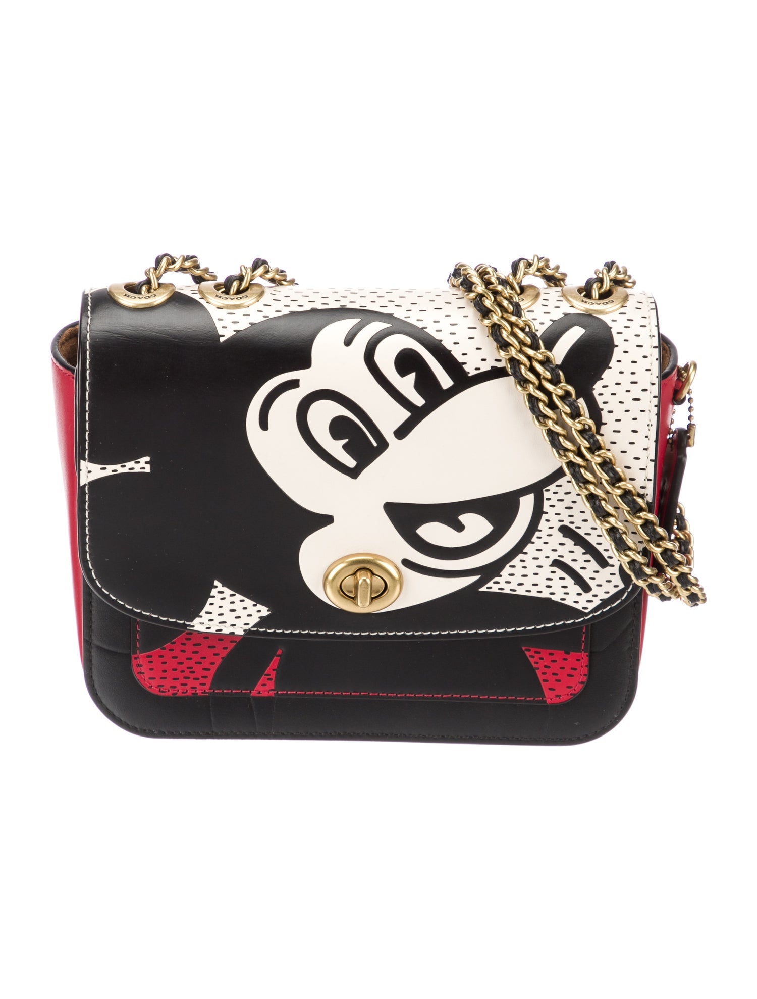 Coach x Disney Mickey Mouse x Keith Haring Leather Shoulder Bag