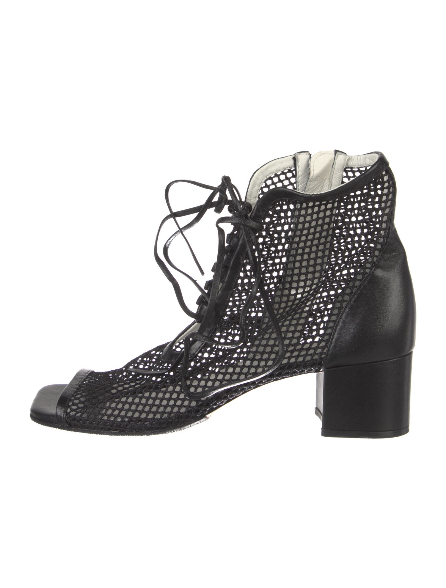 Daniella Shevel Mesh Lace-Up Boots