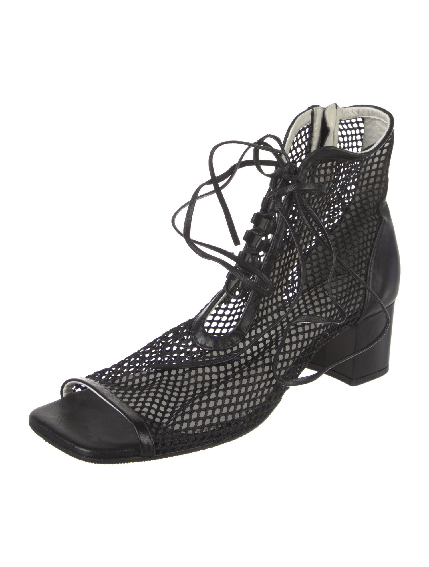 Daniella Shevel Mesh Lace-Up Boots