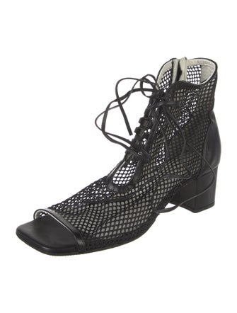 Daniella Shevel Mesh Lace-Up Boots